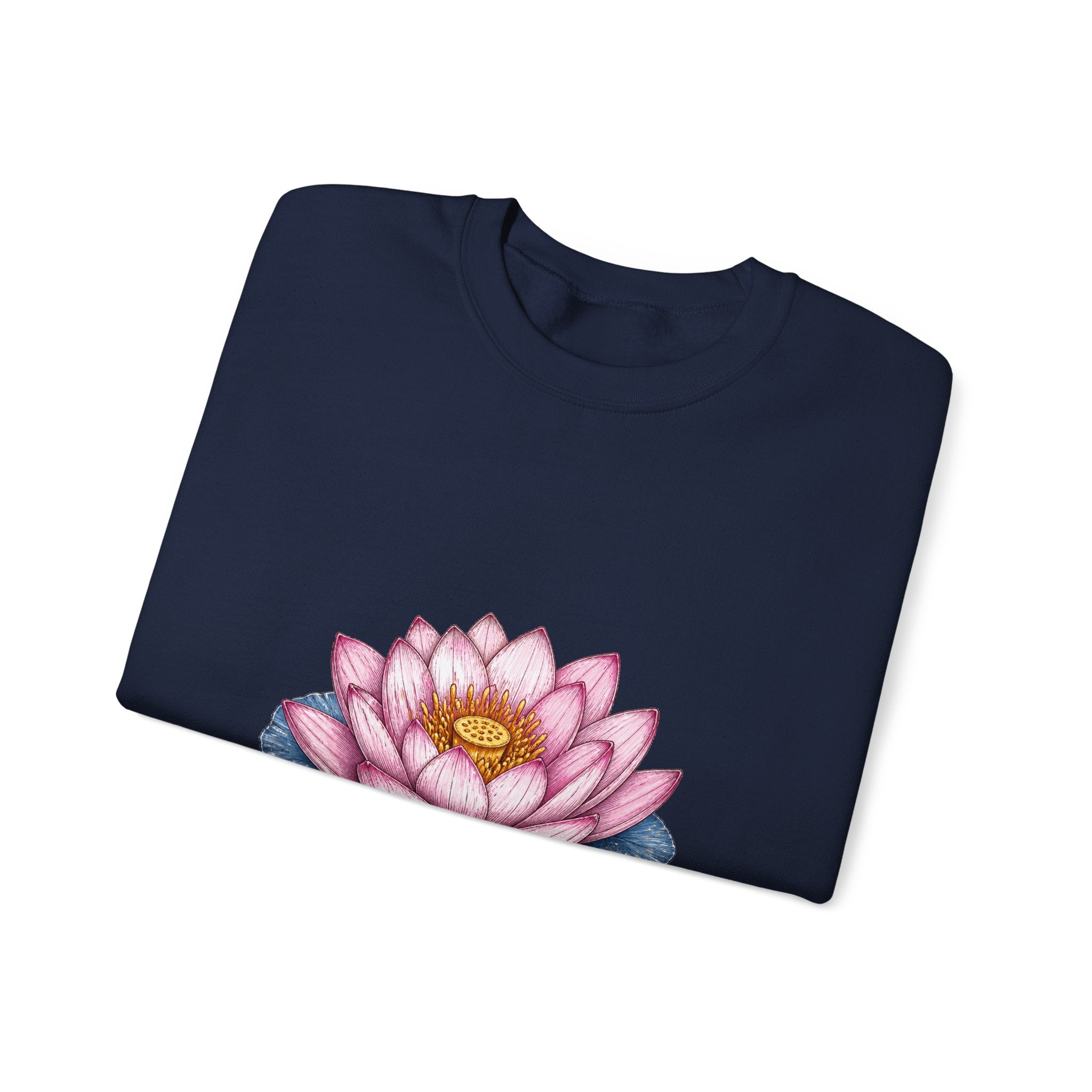Matching Couple Sweatshirt - Open & Closed Lotus Matching Couple Comfort Colors Crew Hand-Drawn Art His Hers Anniversary Gift - Design A