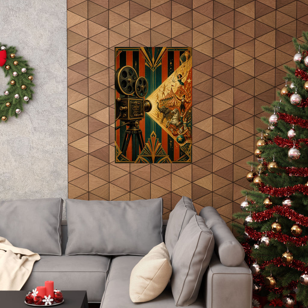 Film Camera Projector Show Wall Art Poster 24×36 Art Deco Bar Area Decor Maximalist Print