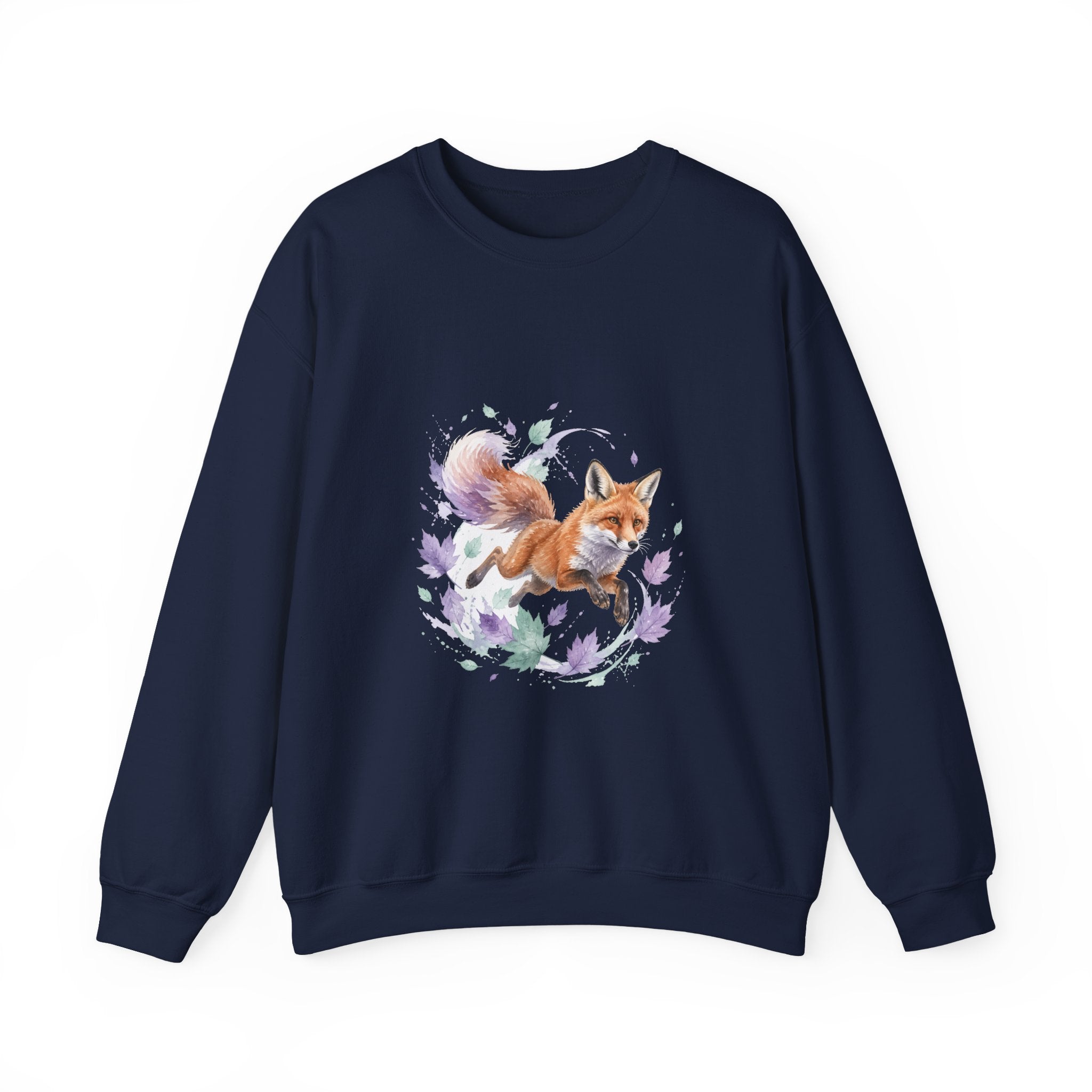 Matching Couple Sweatshirt - Fox & Rabbit Matching Couple Crewneck Sweatshirt Watercolor Art His Hers Engagement Gift - Design A