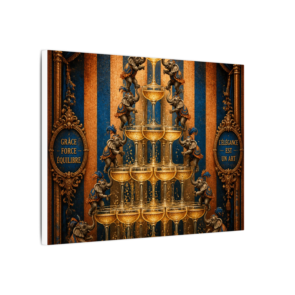 Champagne Tower Elephants Wall Art Canvas 24×36 Baroque Studio Decor Maximalist Print