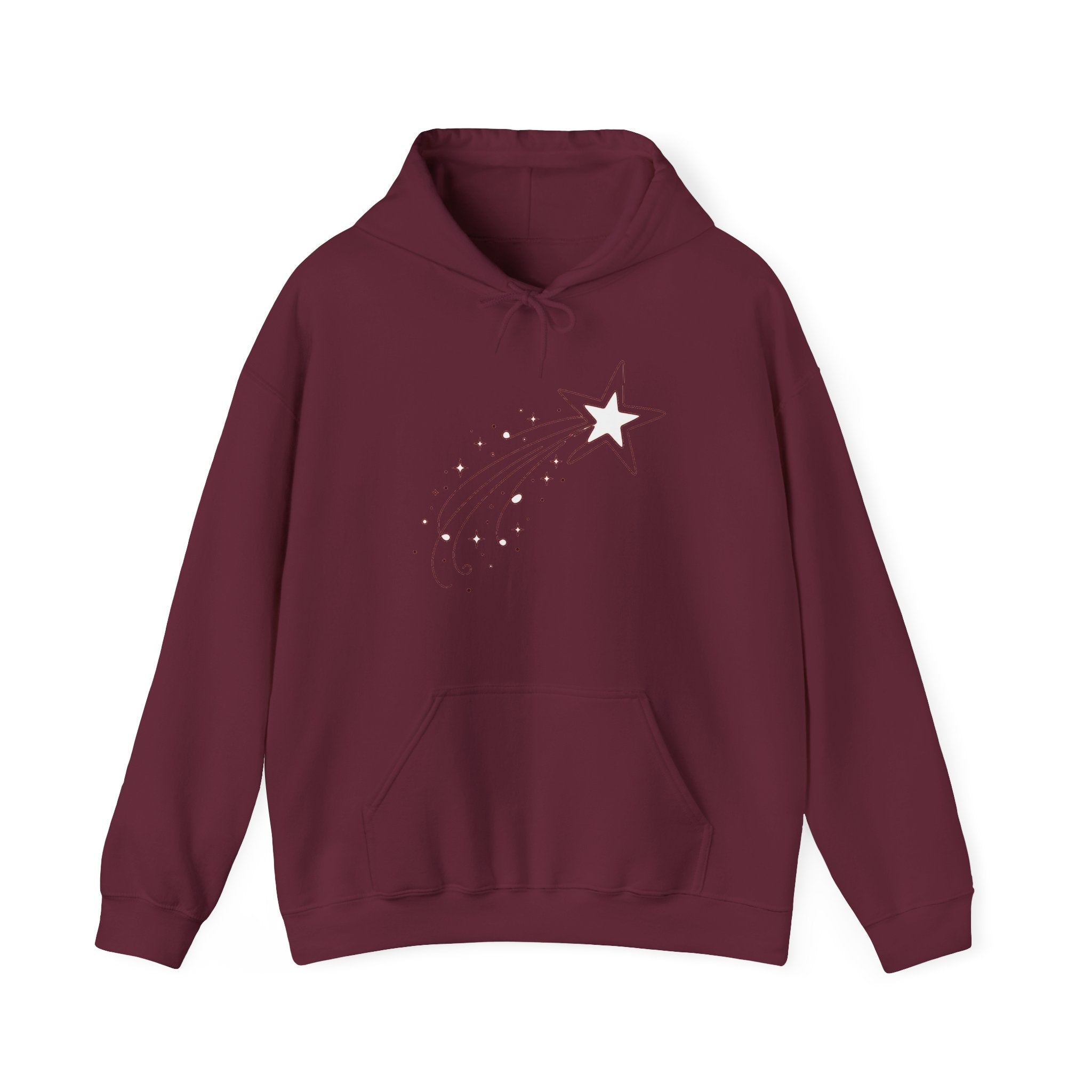 Matching Couple Sweatshirt - Shooting Star & North Star Matching Couple Hooded Sweatshirt Minimalist Art His Hers Valentine Gift - Design A