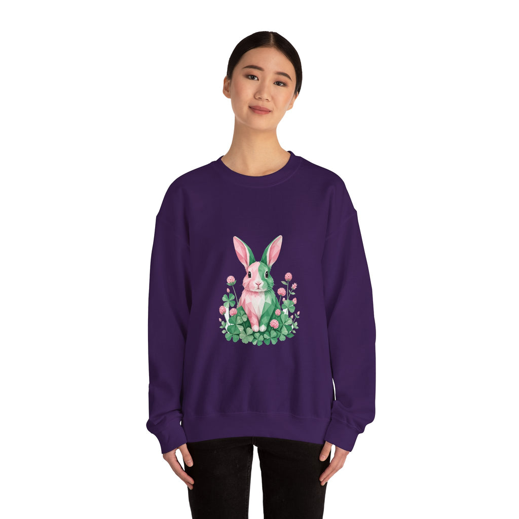 Matching Couple Sweatshirt - Fox & Rabbit Matching Couple Premium Fleece Sweatshirt Geometric Art His Hers Love Gift - Design B