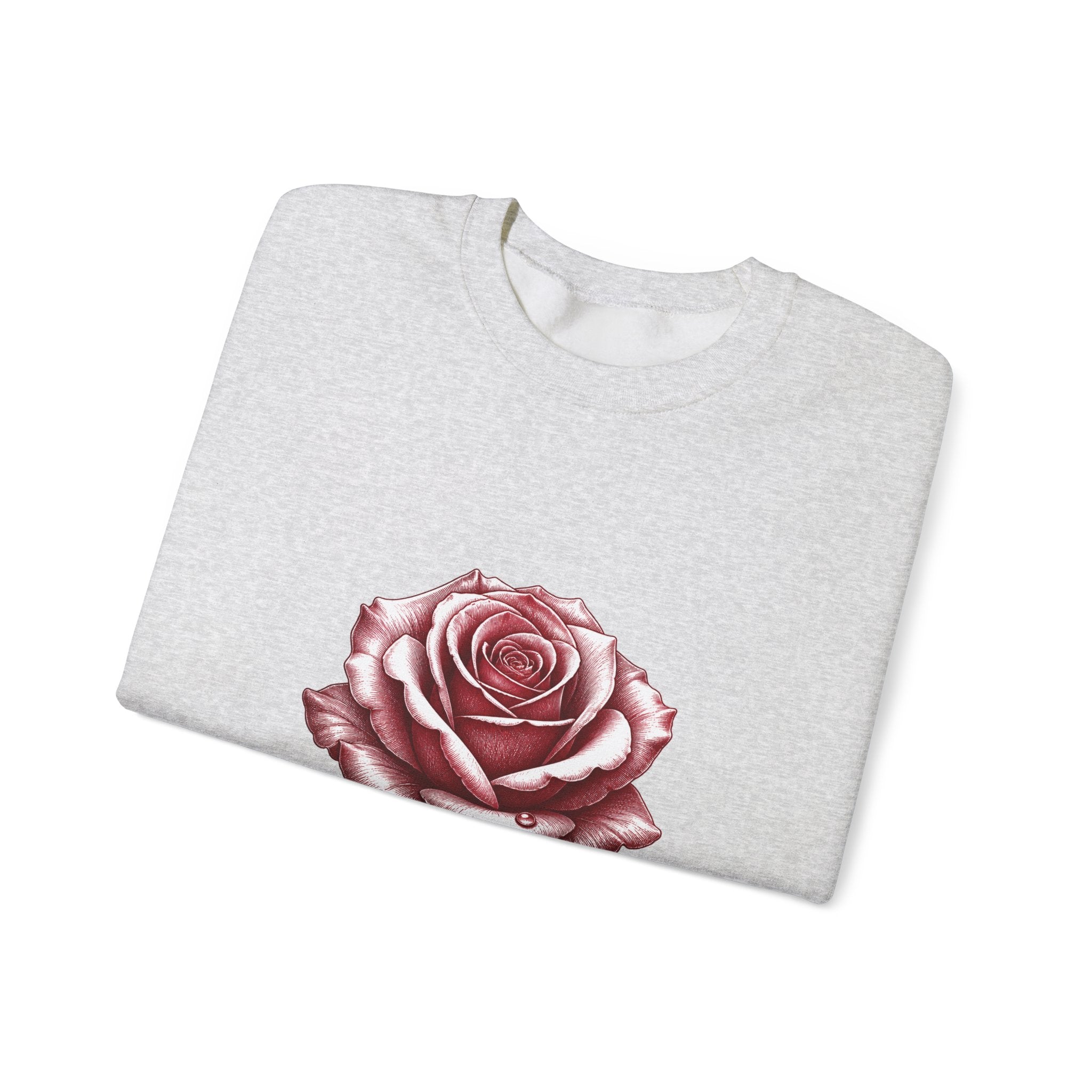 Matching Couple Sweatshirt - Rose & Thorn Matching Couple Crewneck Sweatshirt Hand-Drawn Art His Hers Best Friend Gift - Design A