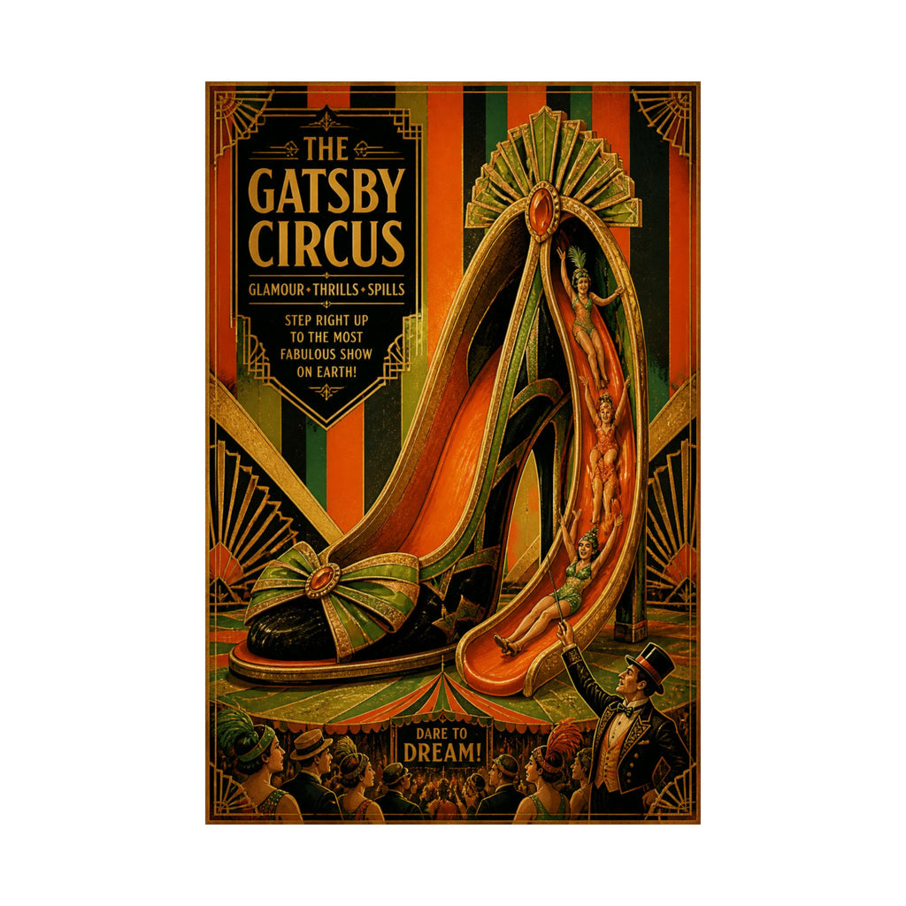 High Heel Slide Wall Art Poster 24×36 Art Deco Bar Area Decor Maximalist Print