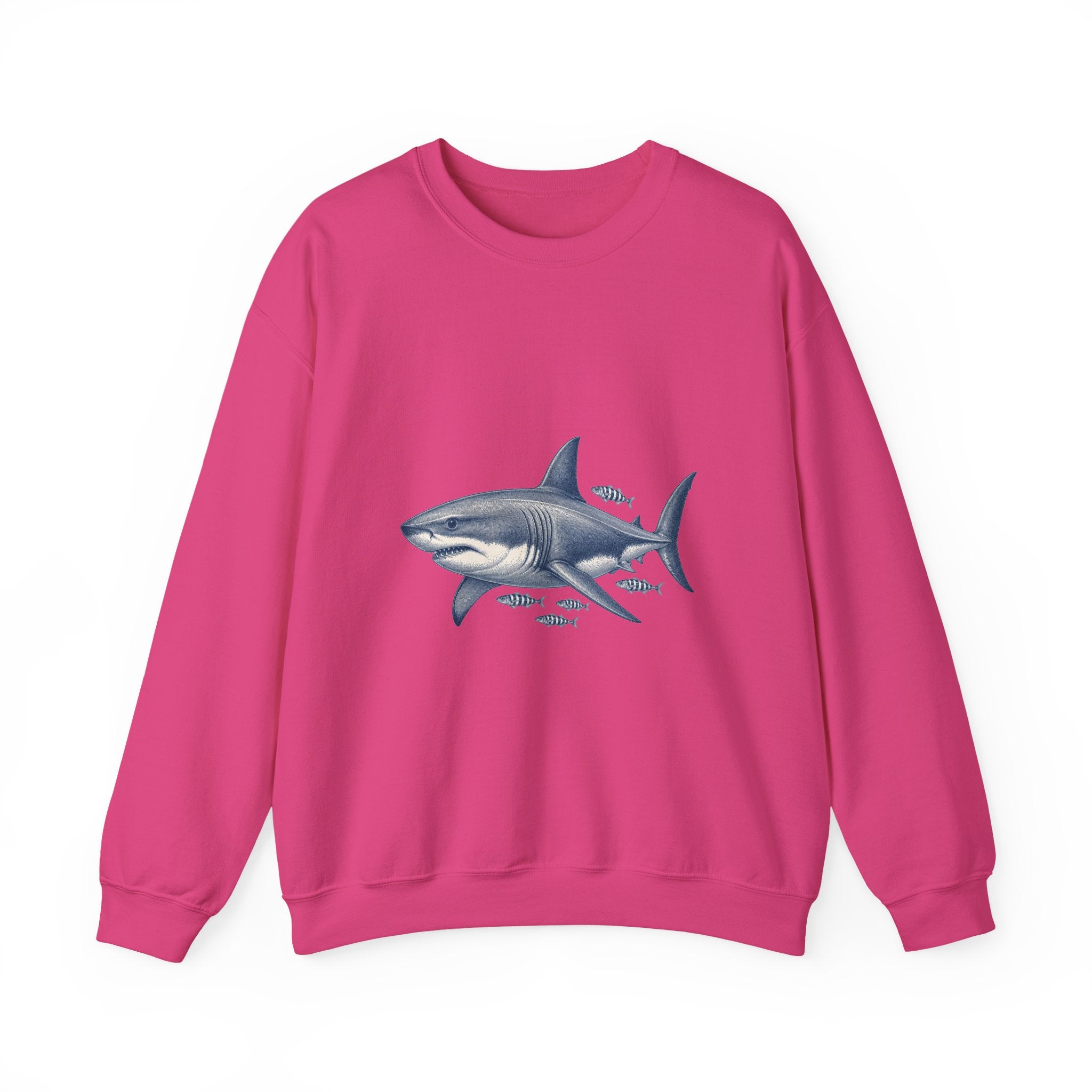 Matching Couple Sweatshirt - Shark & Dolphin Matching Couple Premium Fleece Sweatshirt Vintage Art His Hers Honeymoon Gift - Design A