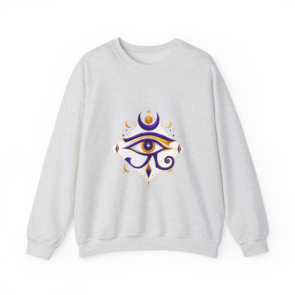 Matching Couple Sweatshirt - Eye of Ra & Horus Matching Couple Premium Fleece Sweatshirt Geometric Art His Hers Love Gift - Design B