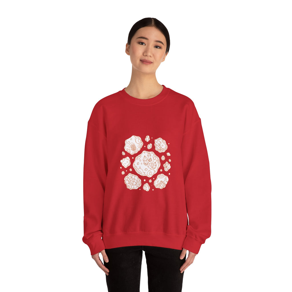 Matching Couple Sweatshirt - Comet & Asteroid Matching Couple Crewneck Sweatshirt Minimalist Art His Hers Valentine Gift - Design B