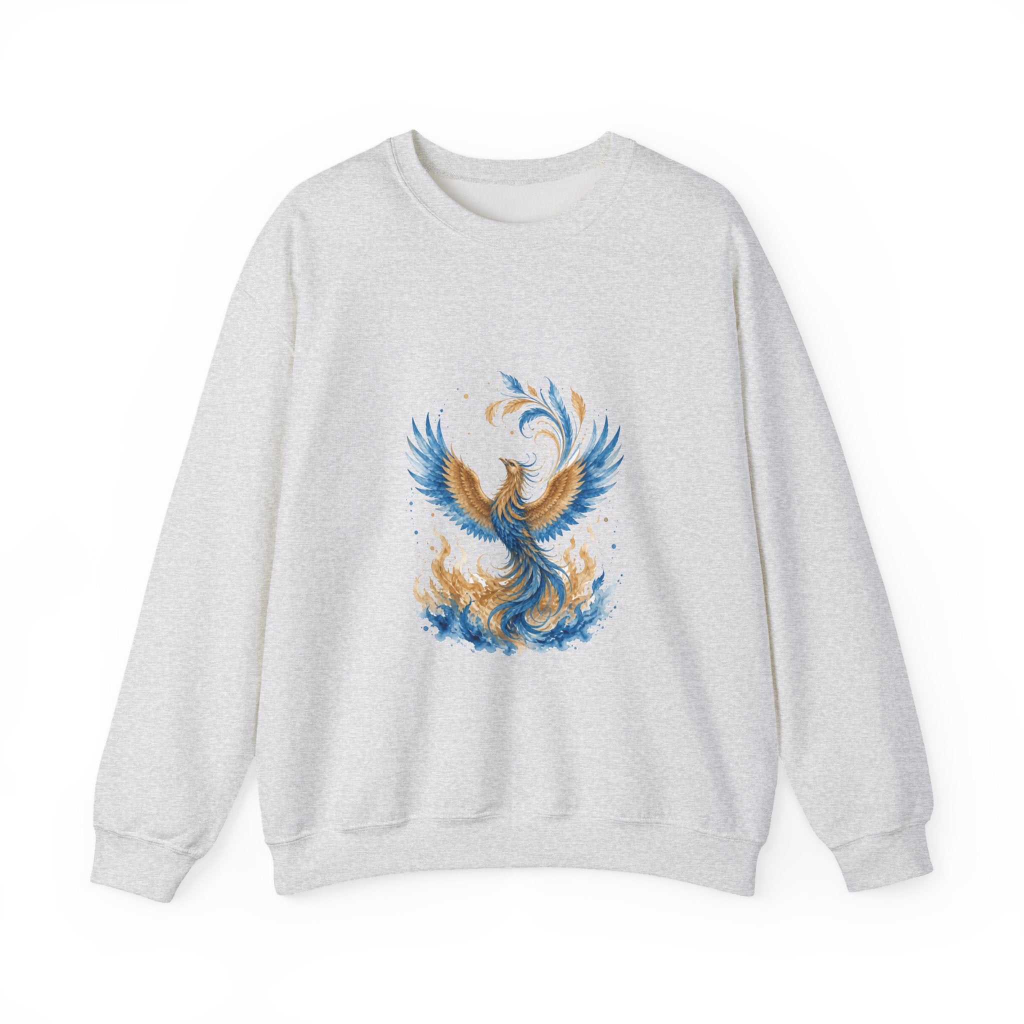 Matching Couple Sweatshirt - Dragon & Phoenix Matching Couple Premium Fleece Sweatshirt Watercolor Art His Hers Birthday Gift - Design B