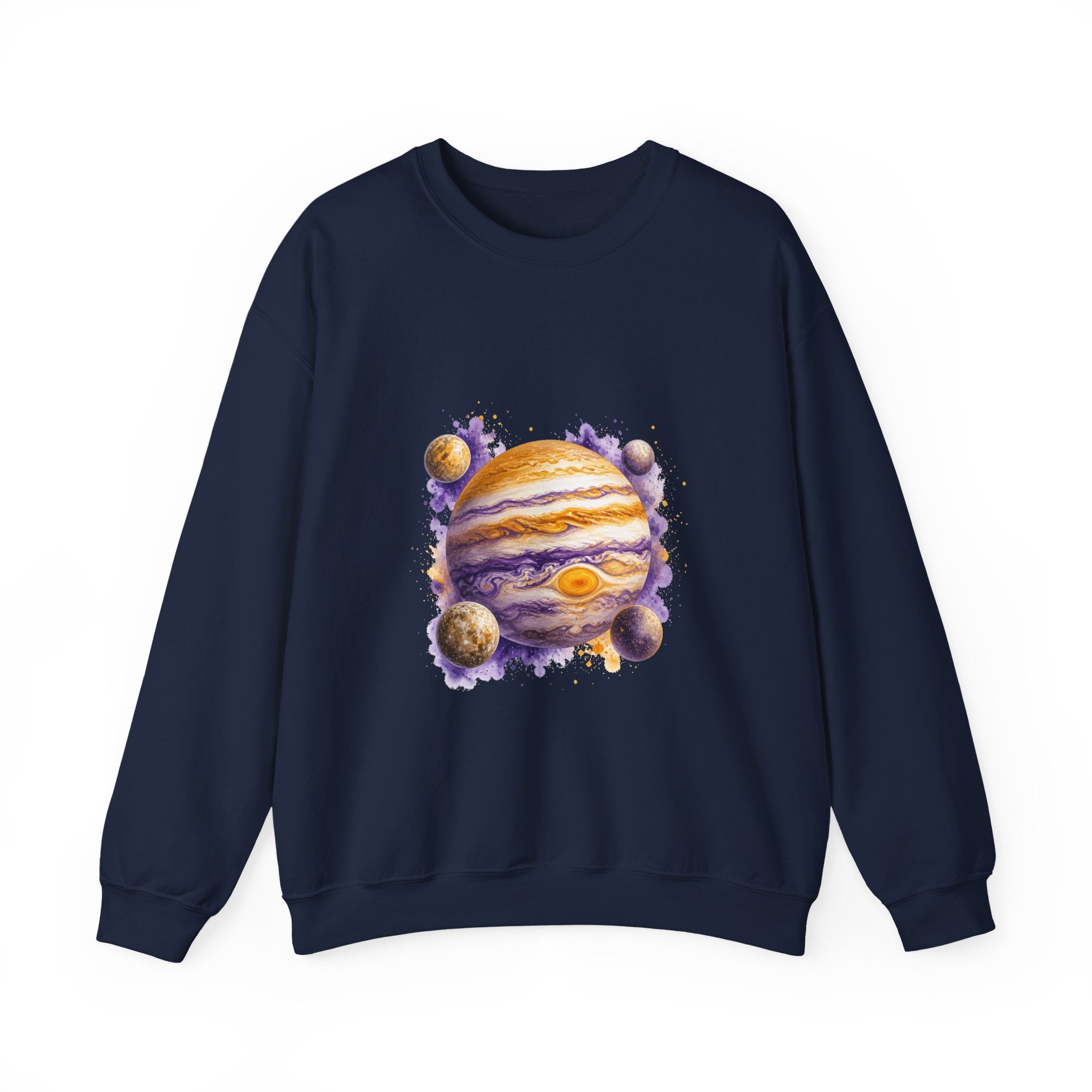Matching Couple Sweatshirt - Saturn & Jupiter Matching Couple Comfort Colors Crew Watercolor Art His Hers Birthday Gift - Design B