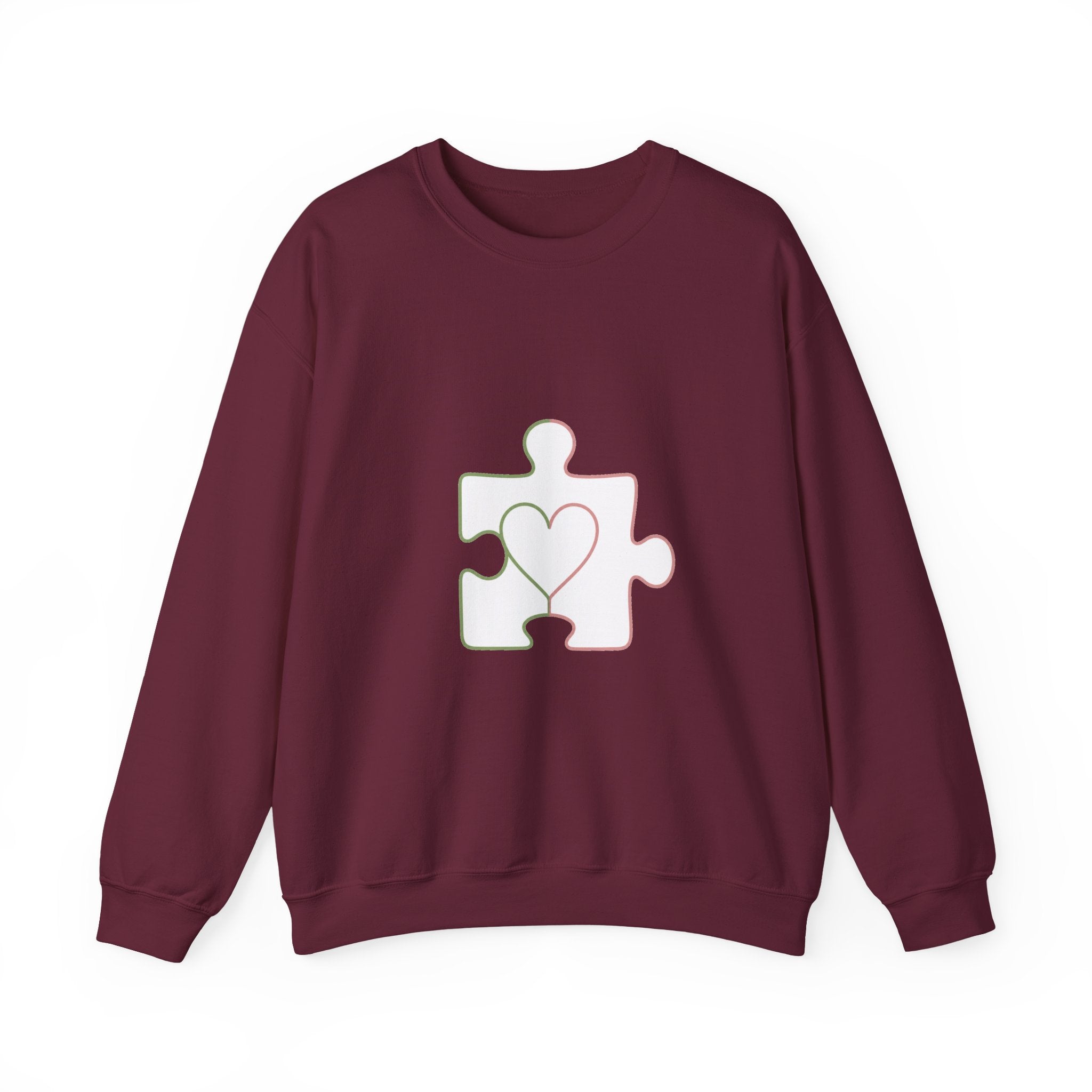 Matching Couple Sweatshirt - Puzzle Pieces Matching Couple Crewneck Sweatshirt Minimalist Art His Hers Valentine Gift - Design B