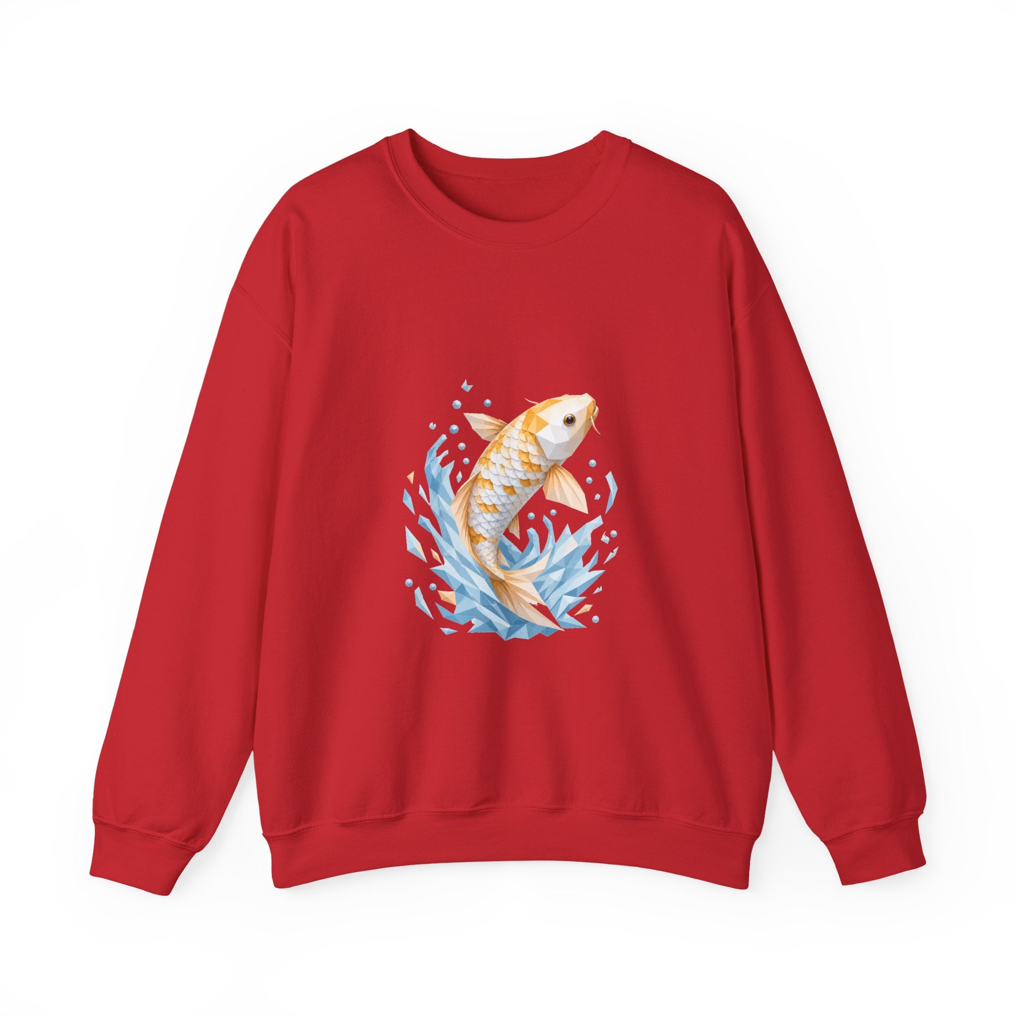 Matching Couple Sweatshirt - Koi Fish Yin Yang Matching Couple Premium Fleece Sweatshirt Geometric Art His Hers Love Gift - Design A