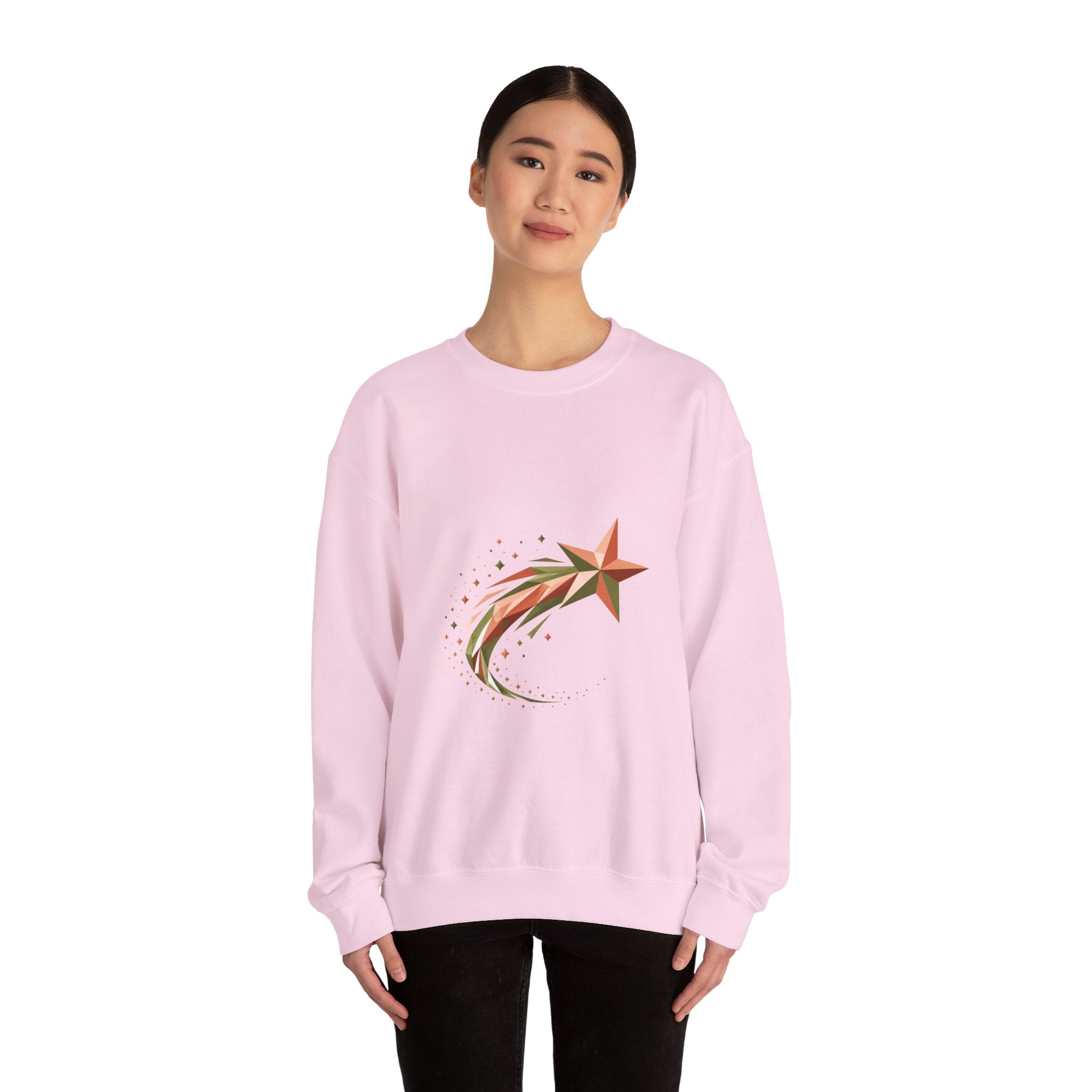 Matching Couple Sweatshirt - Shooting Star & North Star Matching Couple Comfort Colors Crew Geometric Art His Hers Love Gift - Design A