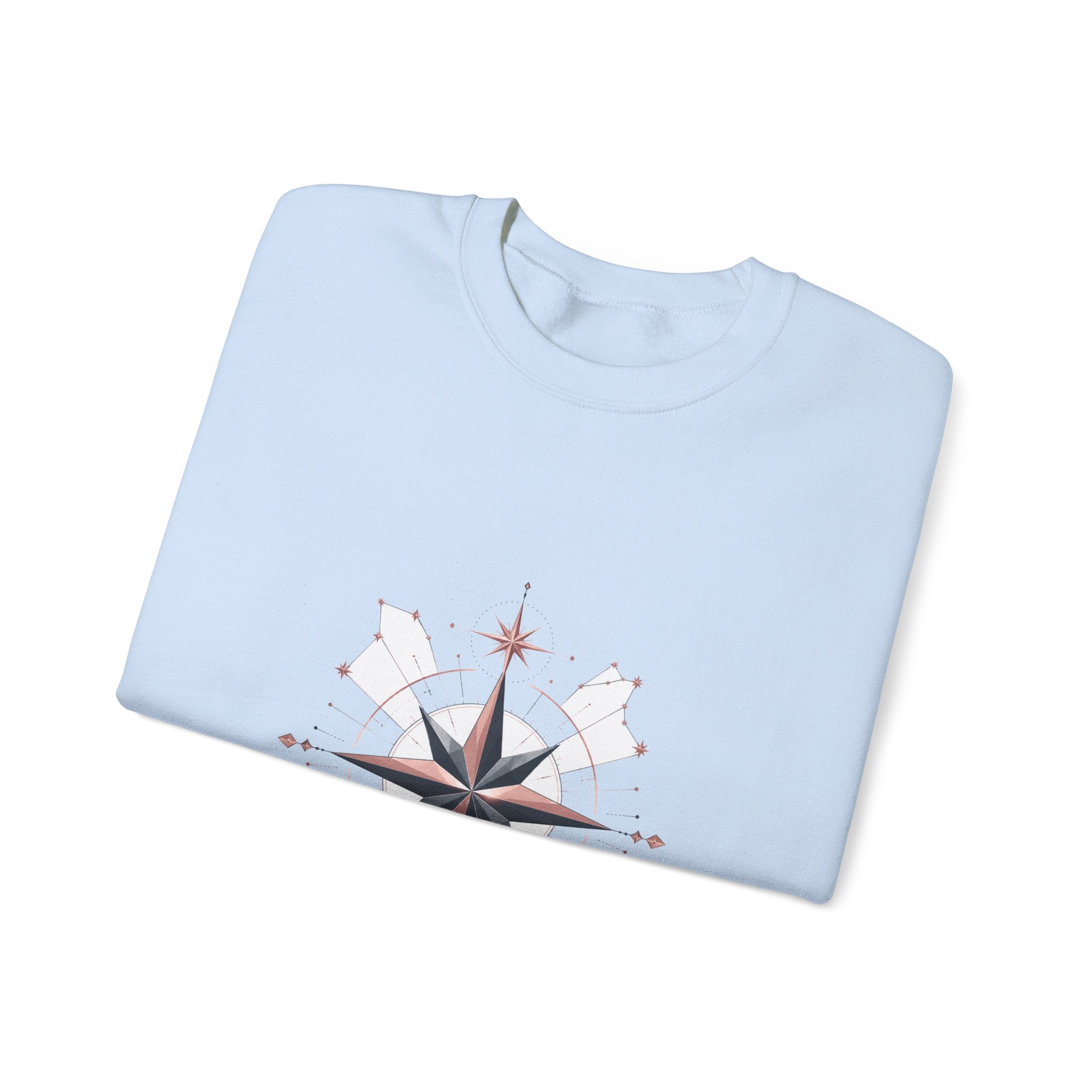 Matching Couple Sweatshirt - Shooting Star & North Star Matching Couple Crewneck Sweatshirt Geometric Art His Hers Couple Gift - Design B