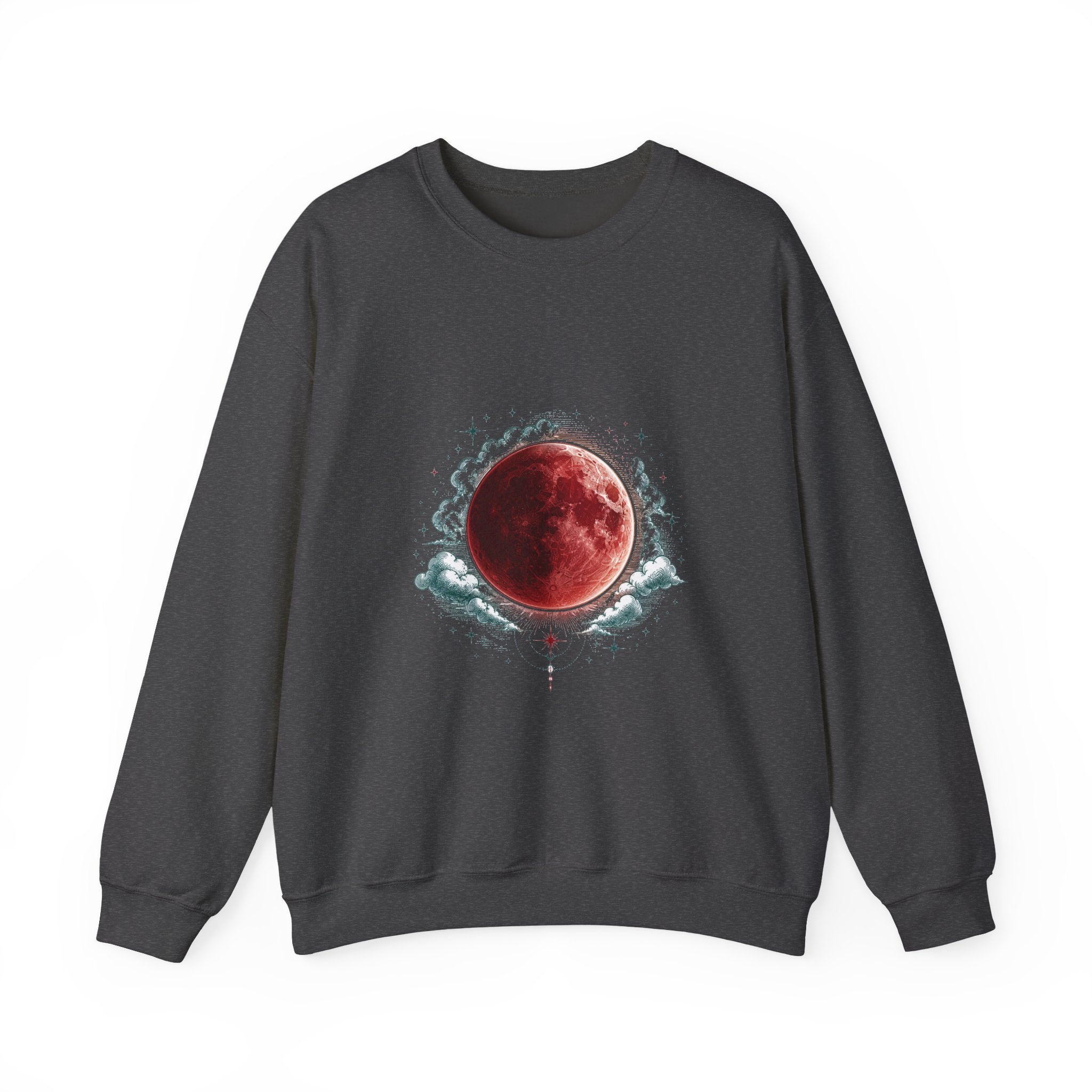 Matching Couple Sweatshirt - Solar & Lunar Eclipse Matching Couple Premium Fleece Sweatshirt Hand-Drawn Art His Hers Anniversary Gift - Design B