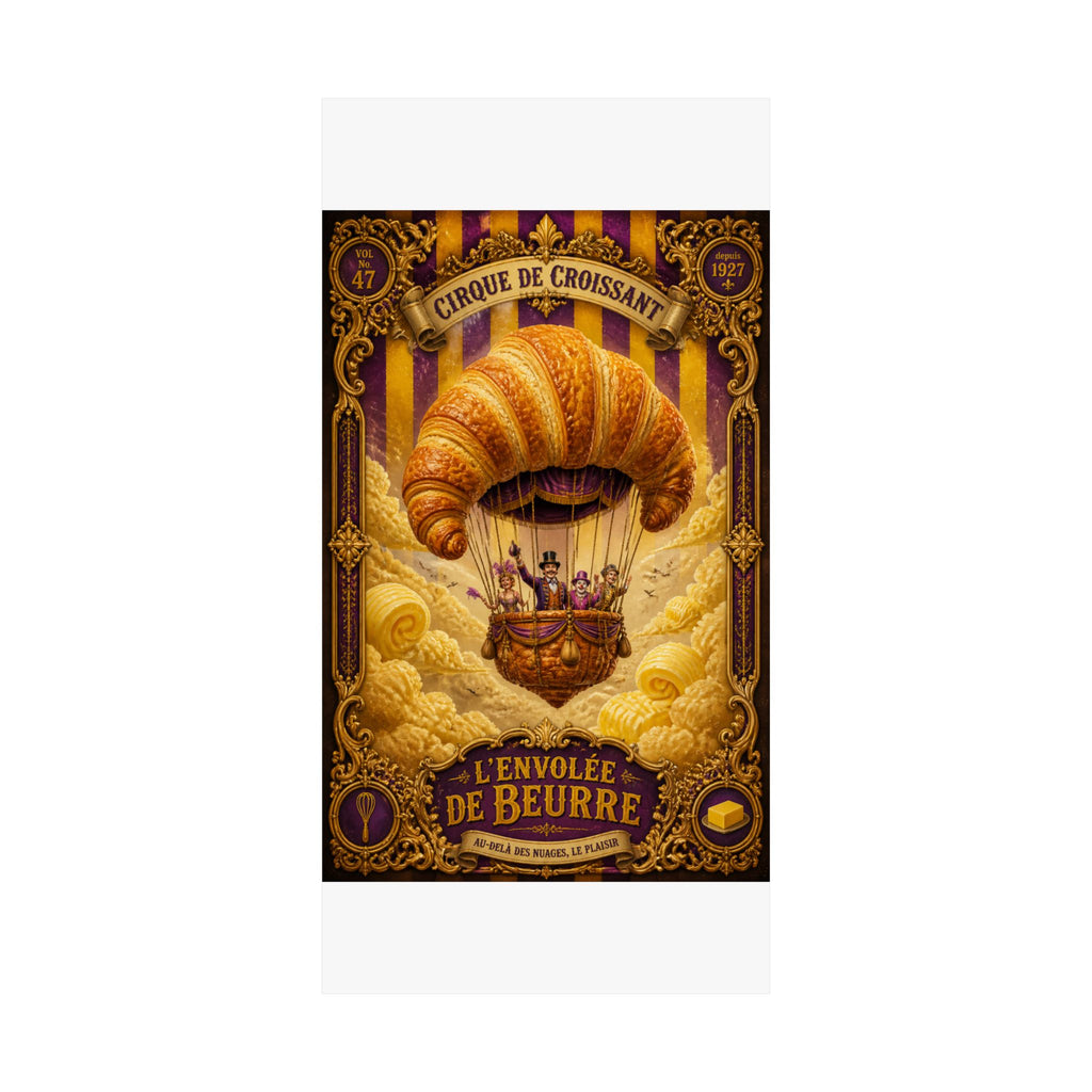 Croissant Hot Air Balloon Wall Art Poster 18×24 Baroque Home Office Decor Maximalist Print