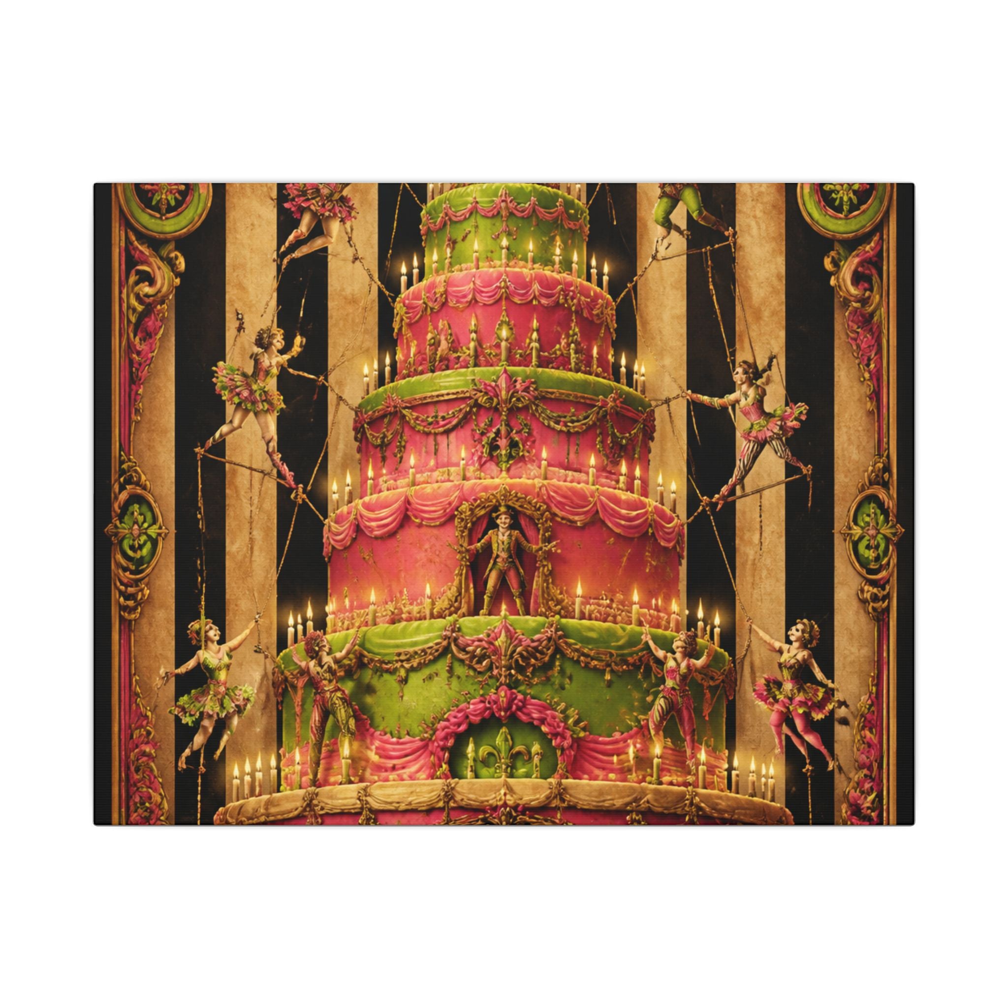 Birthday Cake Trapeze Wall Art Canvas 24×36 Baroque Studio Decor Maximalist Print
