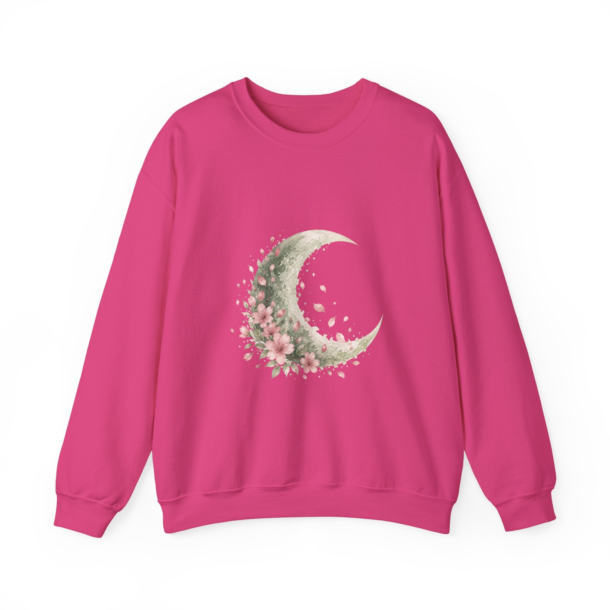 Matching Couple Sweatshirt - Waxing & Waning Moon Matching Couple Crewneck Sweatshirt Watercolor Art His Hers Engagement Gift - Design B