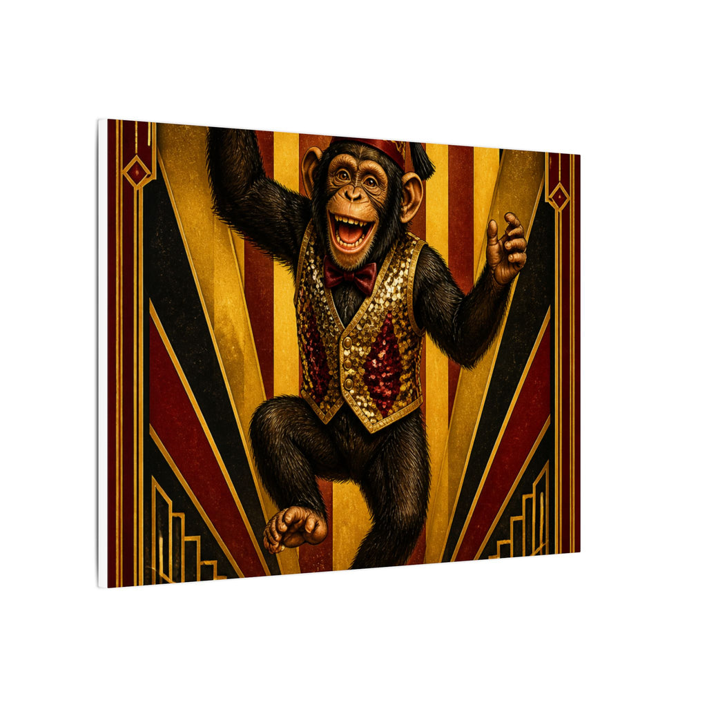 Dancing Monkey Wall Art Canvas 24×36 Art Deco Bar Area Decor Maximalist Print