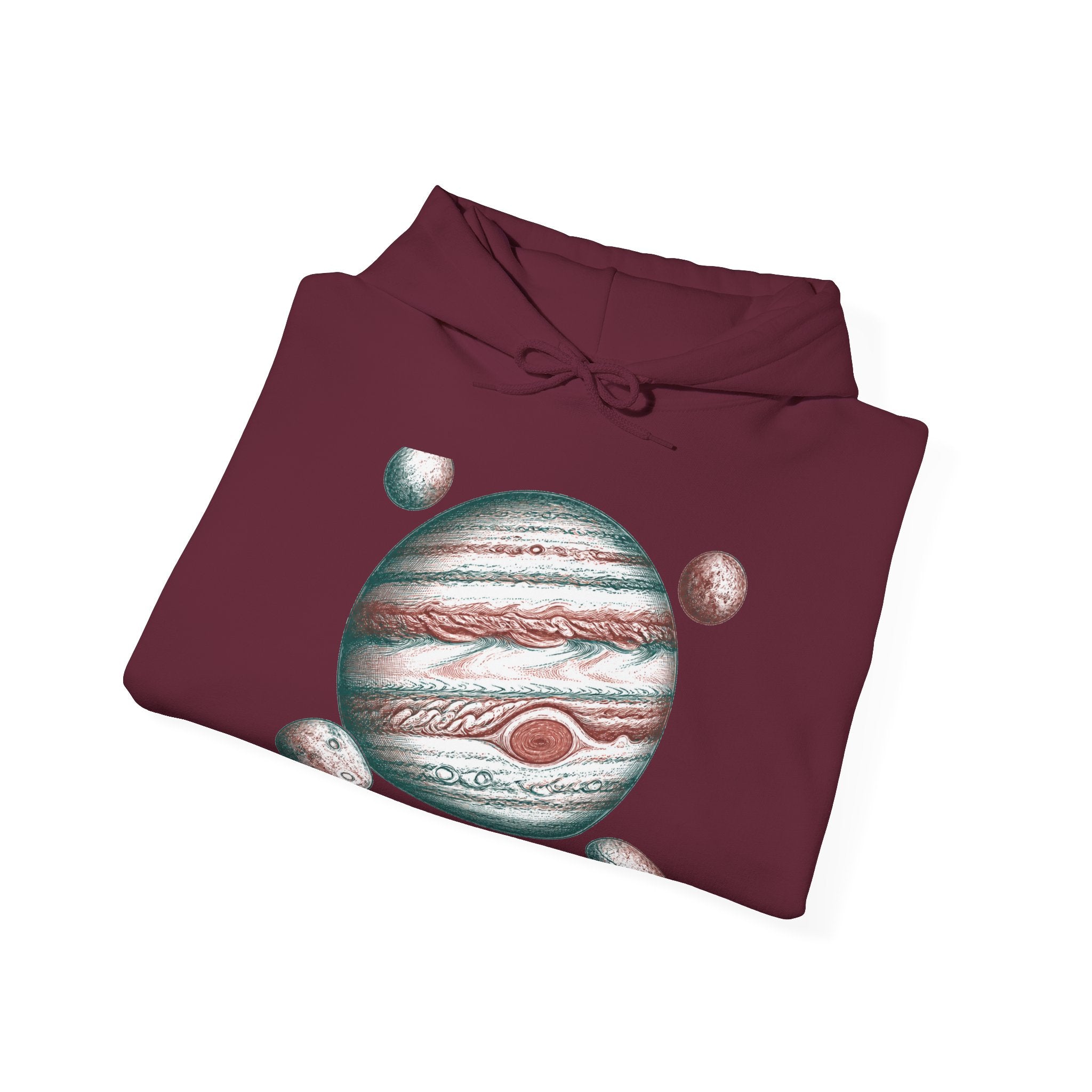 Matching Couple Sweatshirt - Saturn & Jupiter Matching Couple Hooded Sweatshirt Hand-Drawn Art His Hers Best Friend Gift - Design B