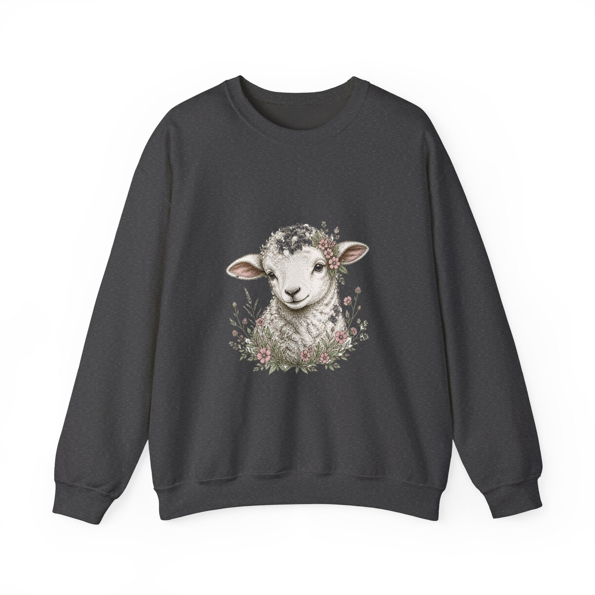 Matching Couple Sweatshirt - Lion & Lamb Matching Couple Premium Fleece Sweatshirt Hand-Drawn Art His Hers Anniversary Gift - Design B