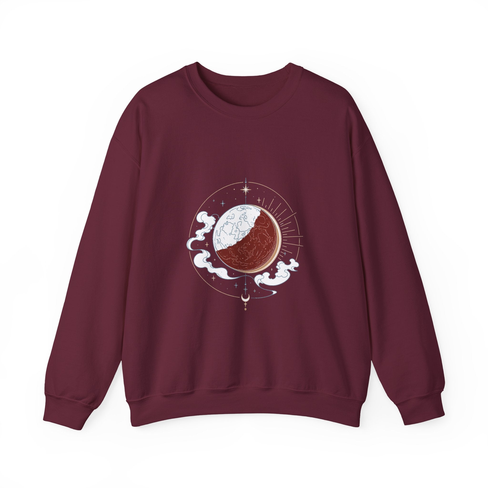 Matching Couple Sweatshirt - Solar & Lunar Eclipse Matching Couple Comfort Colors Crew Minimalist Art His Hers Christmas Gift - Design B