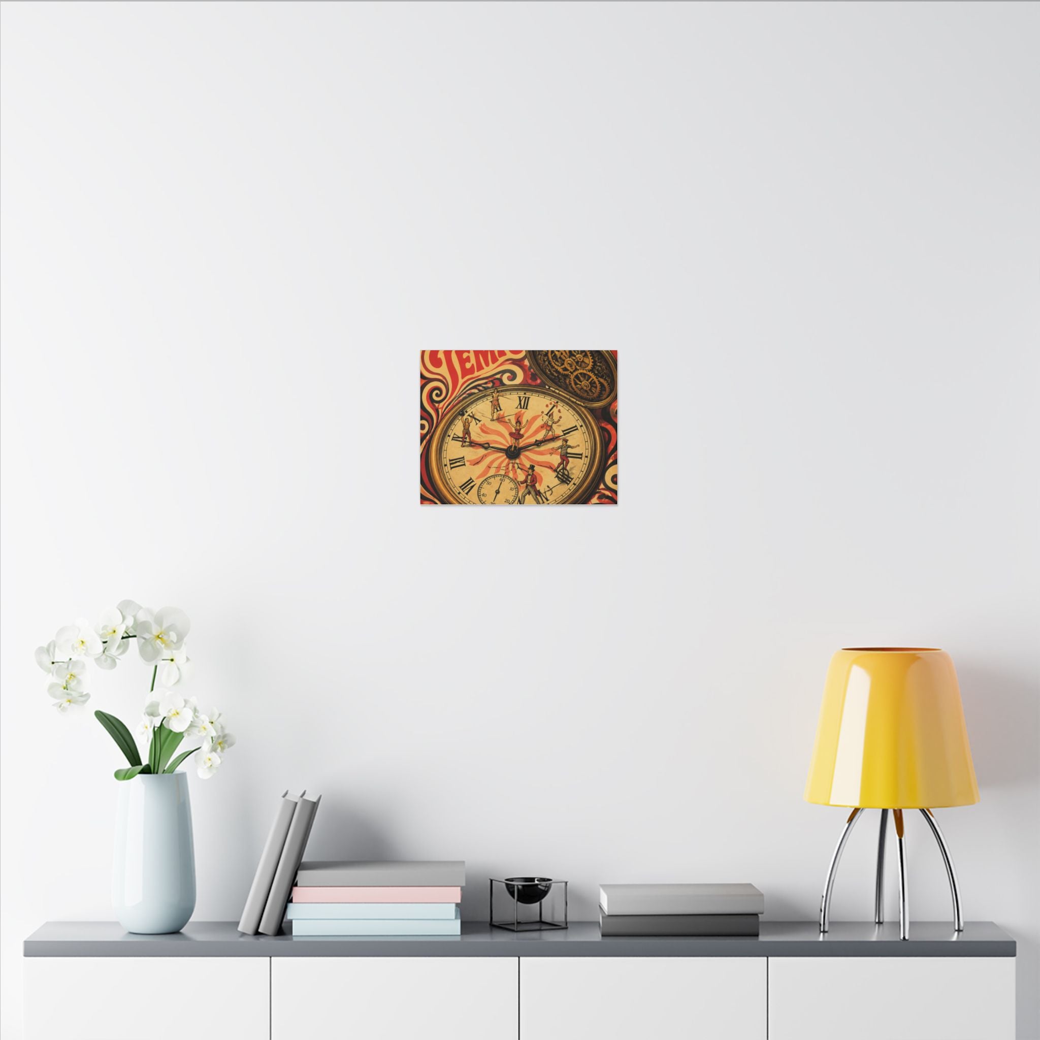 Pocket Watch Performers Wall Art Canvas 16×20 Psychedelic Cafe Decor Maximalist Print
