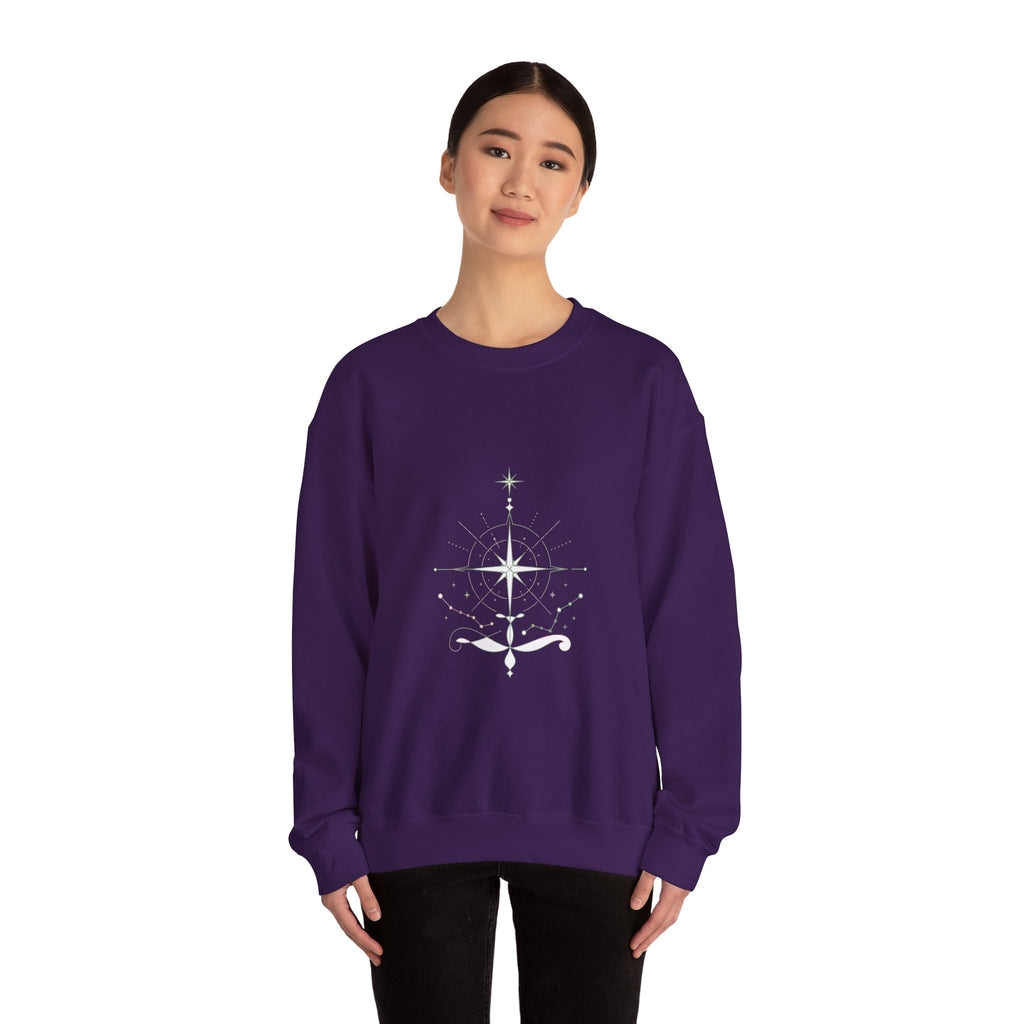 Matching Couple Sweatshirt - Shooting Star & North Star Matching Couple Premium Fleece Sweatshirt Minimalist Art His Hers Christmas Gift - Design B
