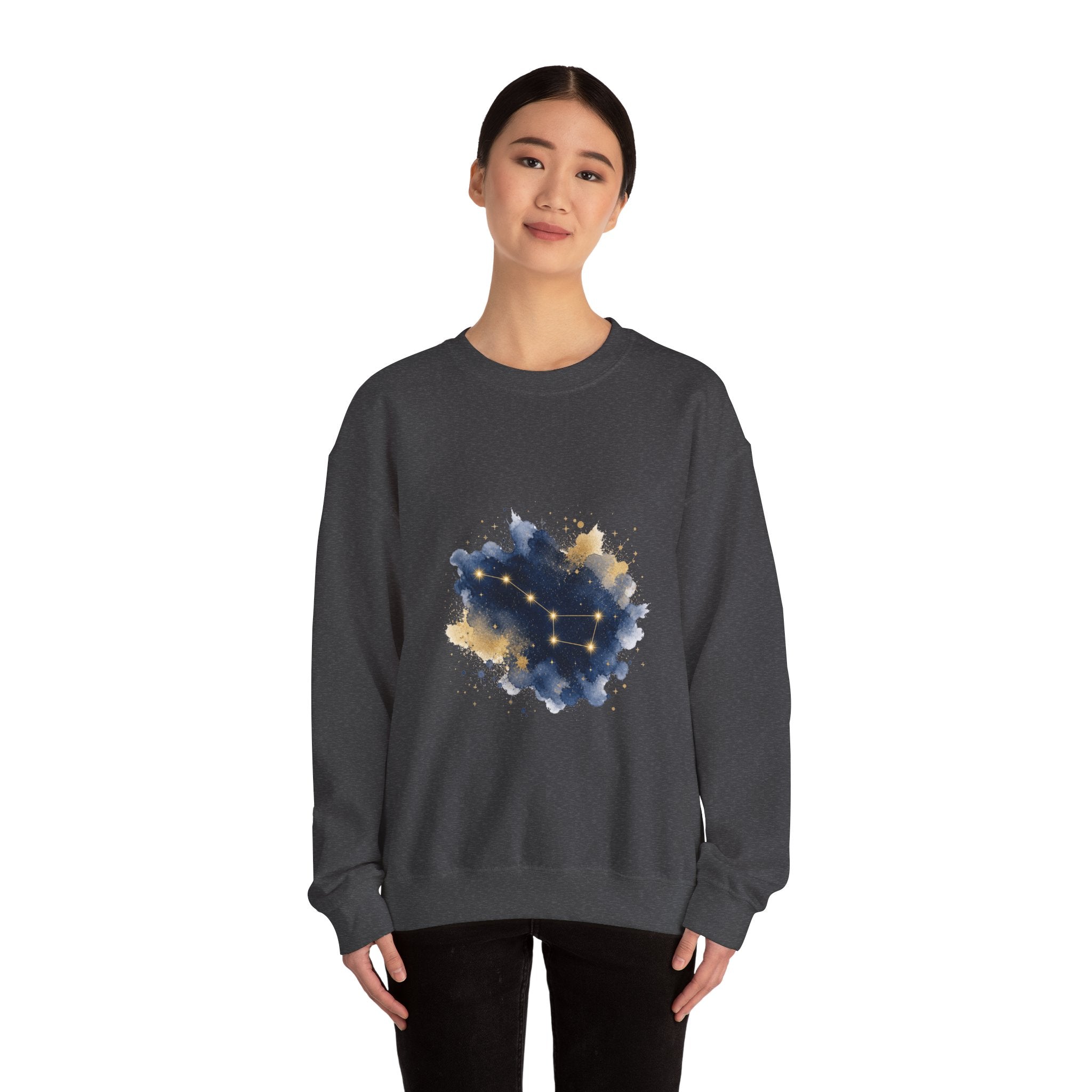 Matching Couple Sweatshirt - Big & Little Dipper Matching Couple Comfort Colors Crew Watercolor Art His Hers Birthday Gift - Design A