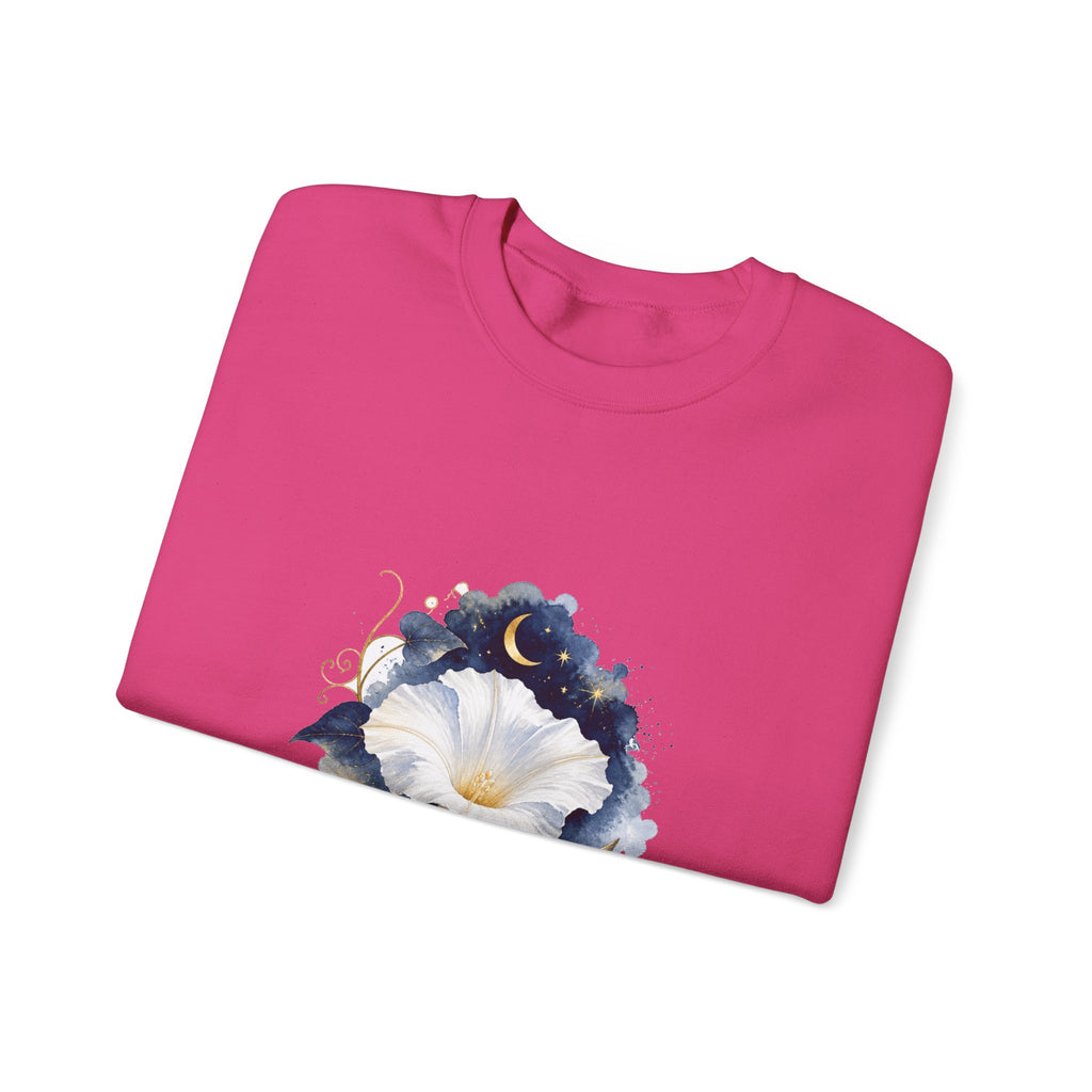 Matching Couple Sweatshirt - Sunflower & Moonflower Matching Couple Premium Fleece Sweatshirt Watercolor Art His Hers Birthday Gift - Design B