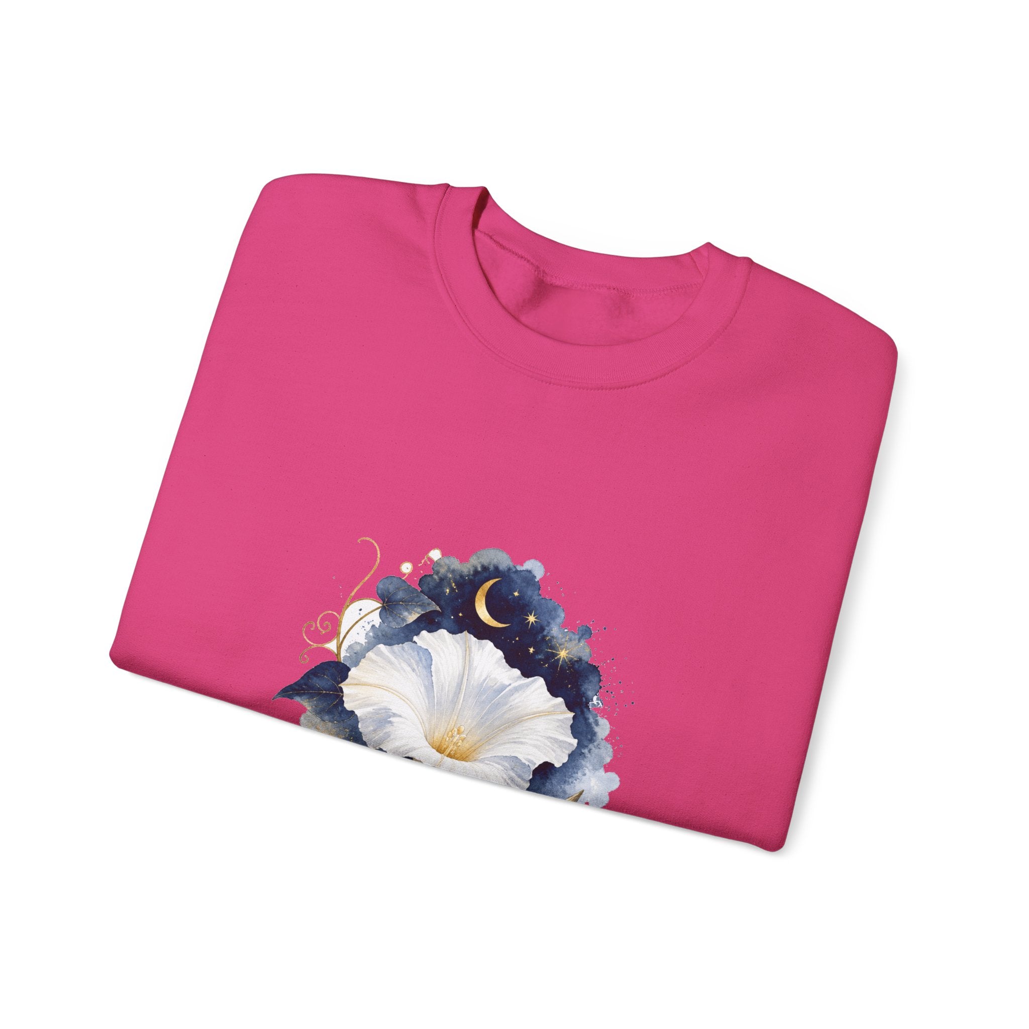 Matching Couple Sweatshirt - Sunflower & Moonflower Matching Couple Premium Fleece Sweatshirt Watercolor Art His Hers Birthday Gift - Design B
