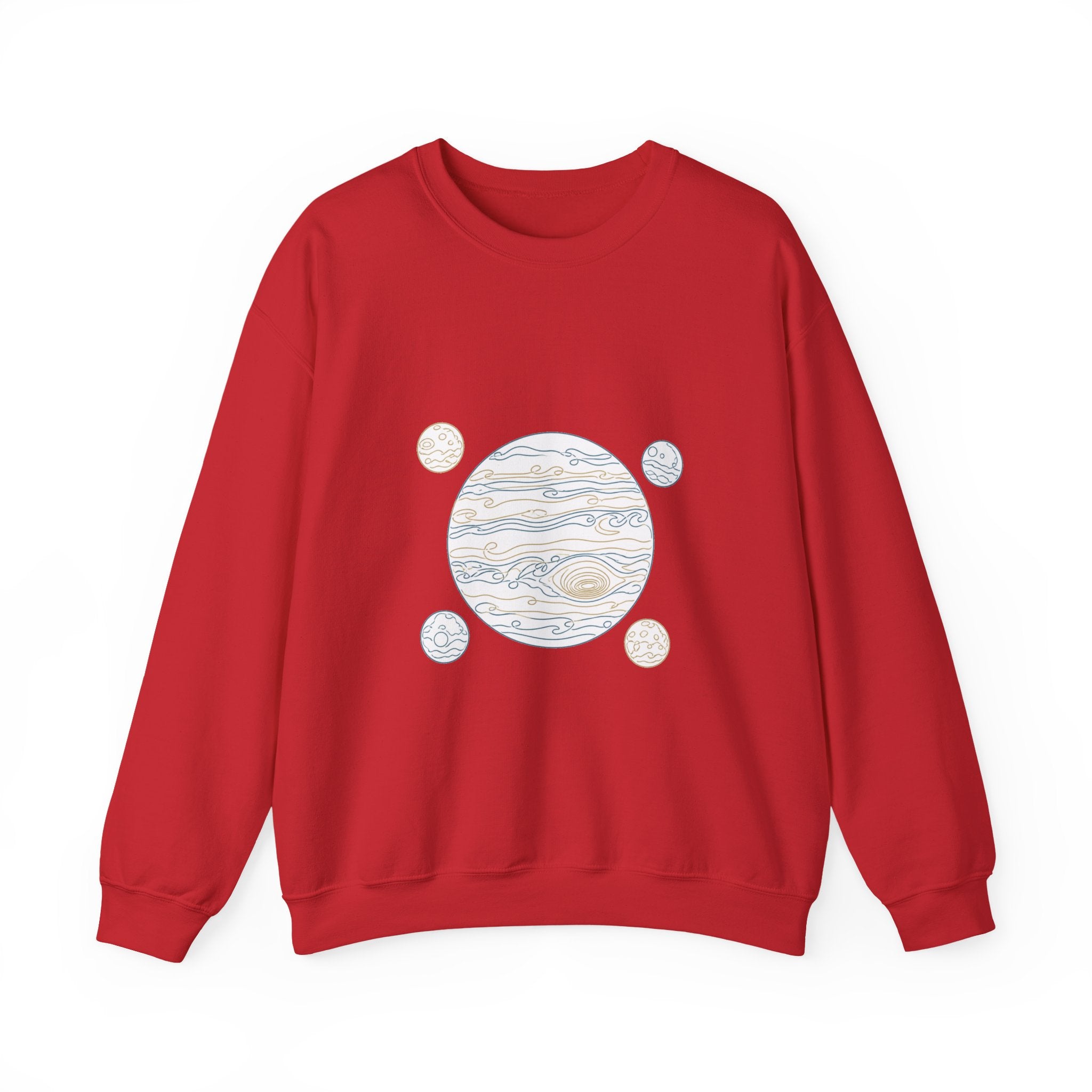 Matching Couple Sweatshirt - Saturn & Jupiter Matching Couple Crewneck Sweatshirt Minimalist Art His Hers Valentine Gift - Design B