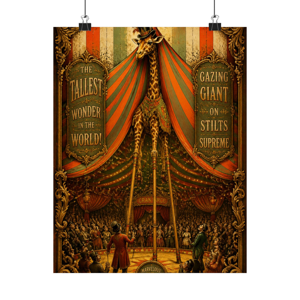 Giraffe on Stilts Wall Art Poster 24×36 Baroque Studio Decor Maximalist Print