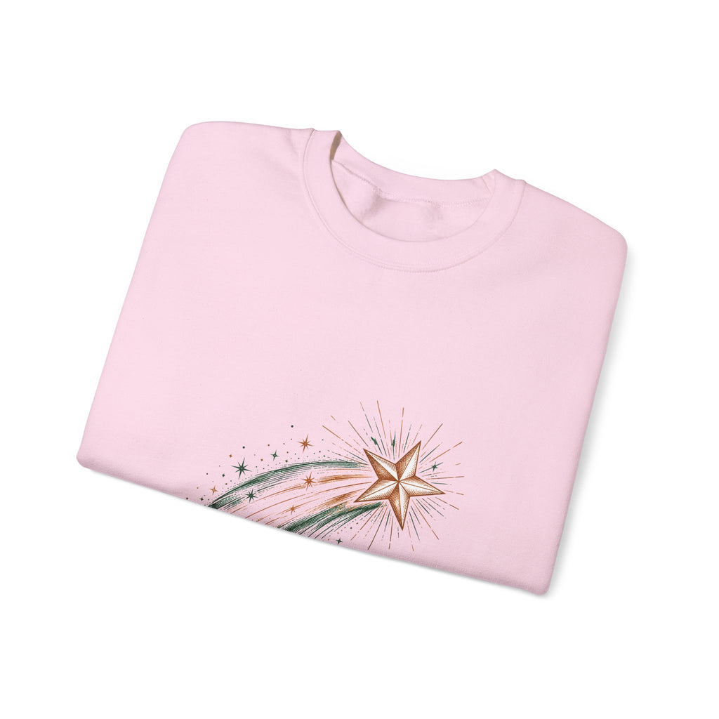 Matching Couple Sweatshirt - Shooting Star & North Star Matching Couple Comfort Colors Crew Hand-Drawn Art His Hers Anniversary Gift - Design A