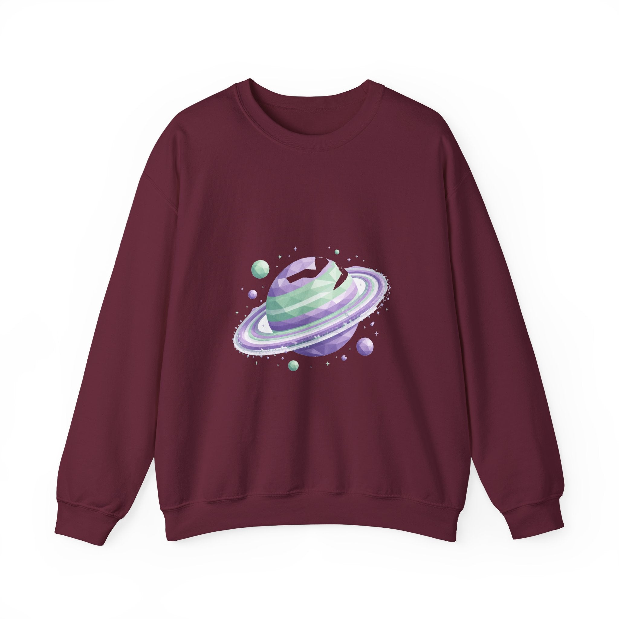 Matching Couple Sweatshirt - Astronaut & Planet Matching Couple Crewneck Sweatshirt Geometric Art His Hers Couple Gift - Design B