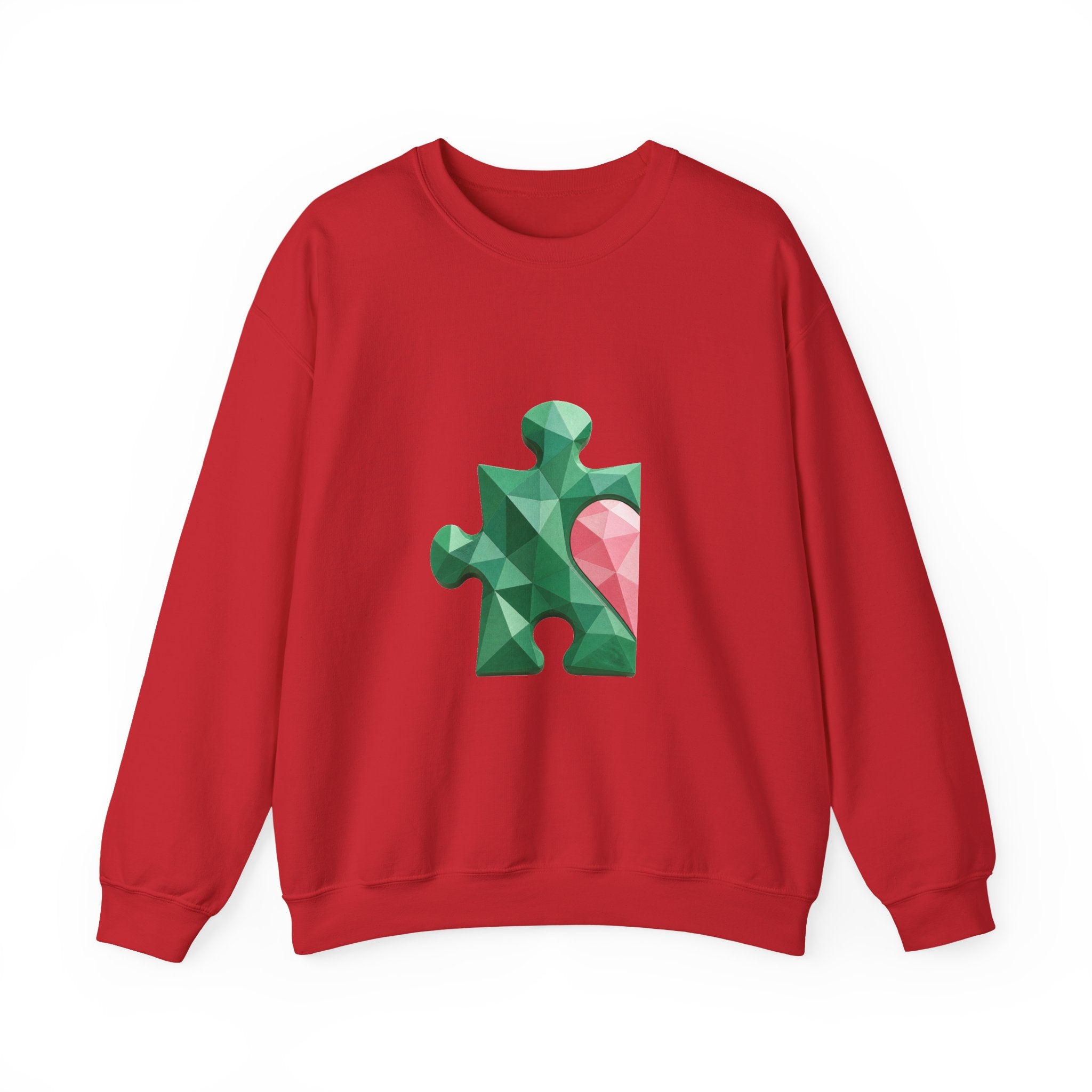 Matching Couple Sweatshirt - Puzzle Pieces Matching Couple Crewneck Sweatshirt Geometric Art His Hers Couple Gift - Design A