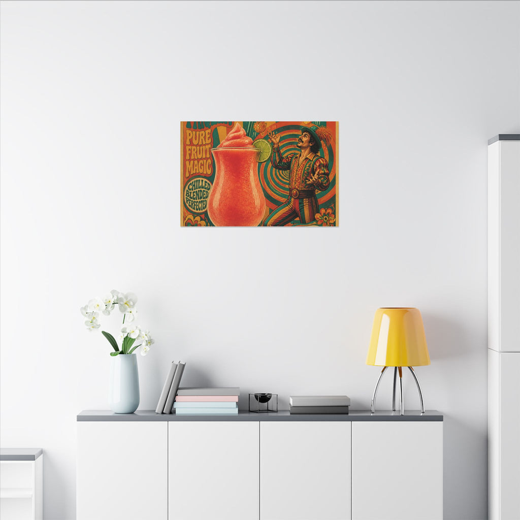 Daiquiri Fruit Juggler Wall Art Canvas 16×20 Psychedelic Cafe Decor Maximalist Print
