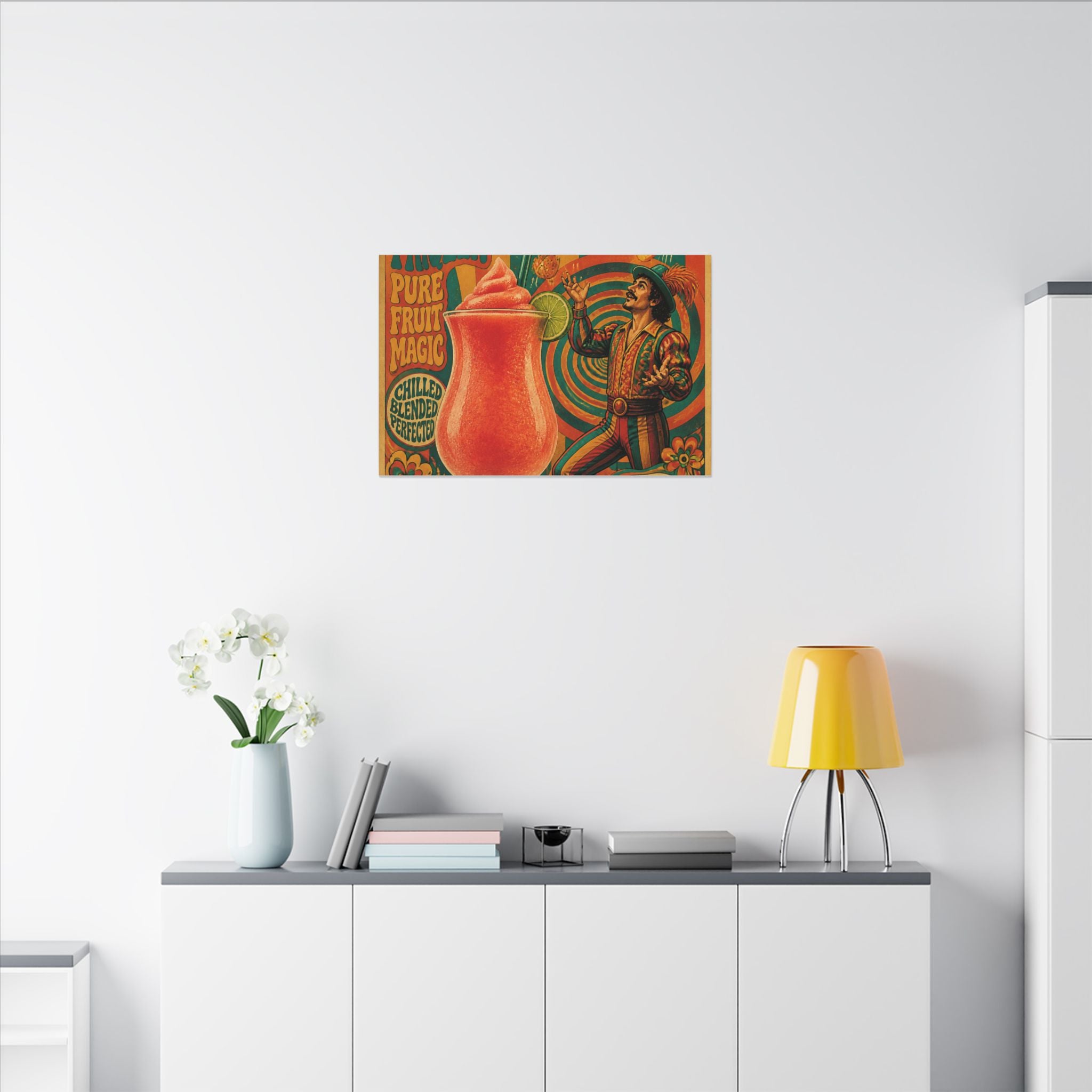 Daiquiri Fruit Juggler Wall Art Canvas 16×20 Psychedelic Cafe Decor Maximalist Print