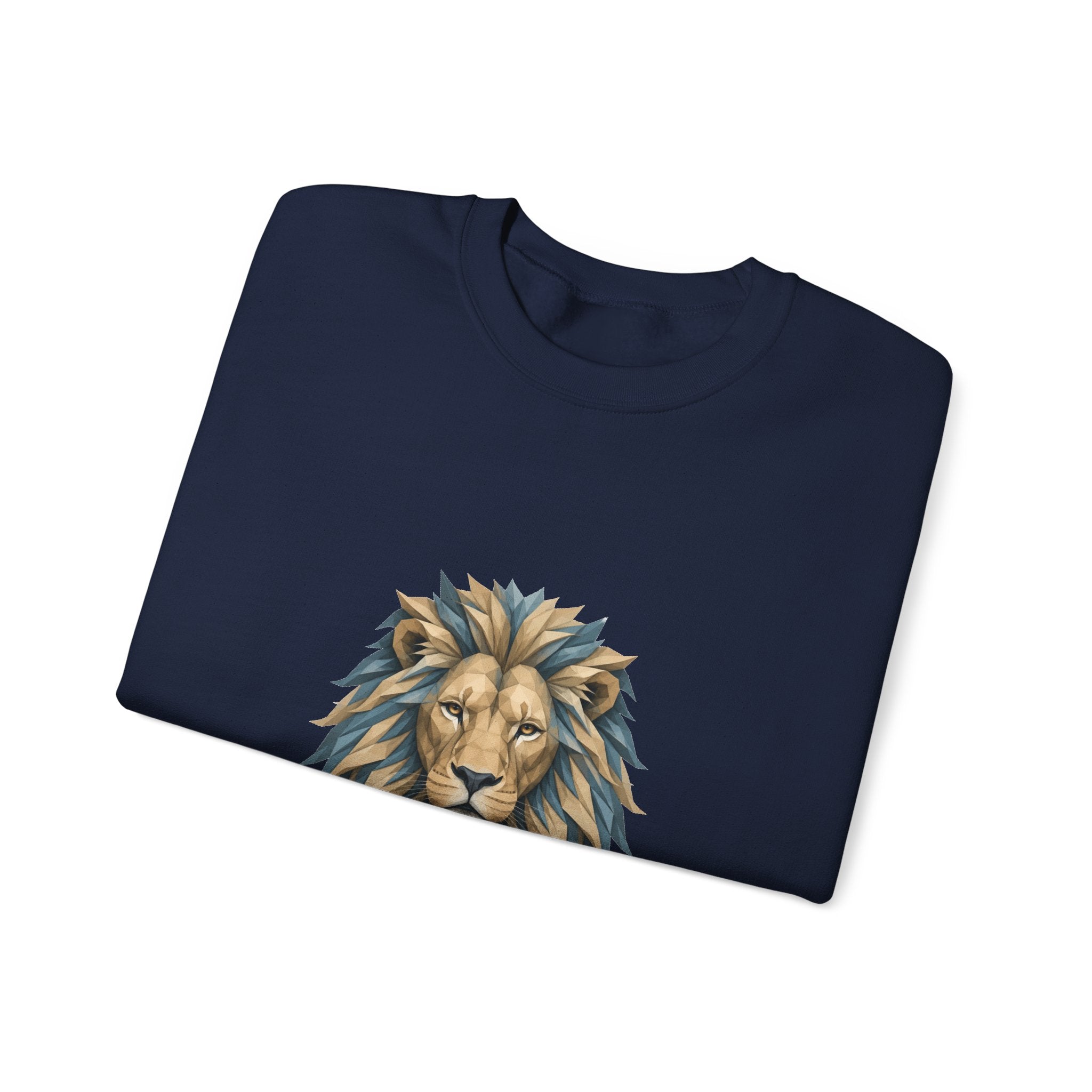Matching Couple Sweatshirt - Lion & Lamb Matching Couple Crewneck Sweatshirt Geometric Art His Hers Couple Gift - Design A