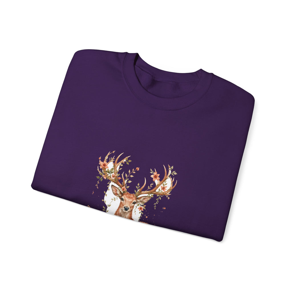 Matching Couple Sweatshirt - Bear & Deer Matching Couple Crewneck Sweatshirt Watercolor Art His Hers Engagement Gift - Design B