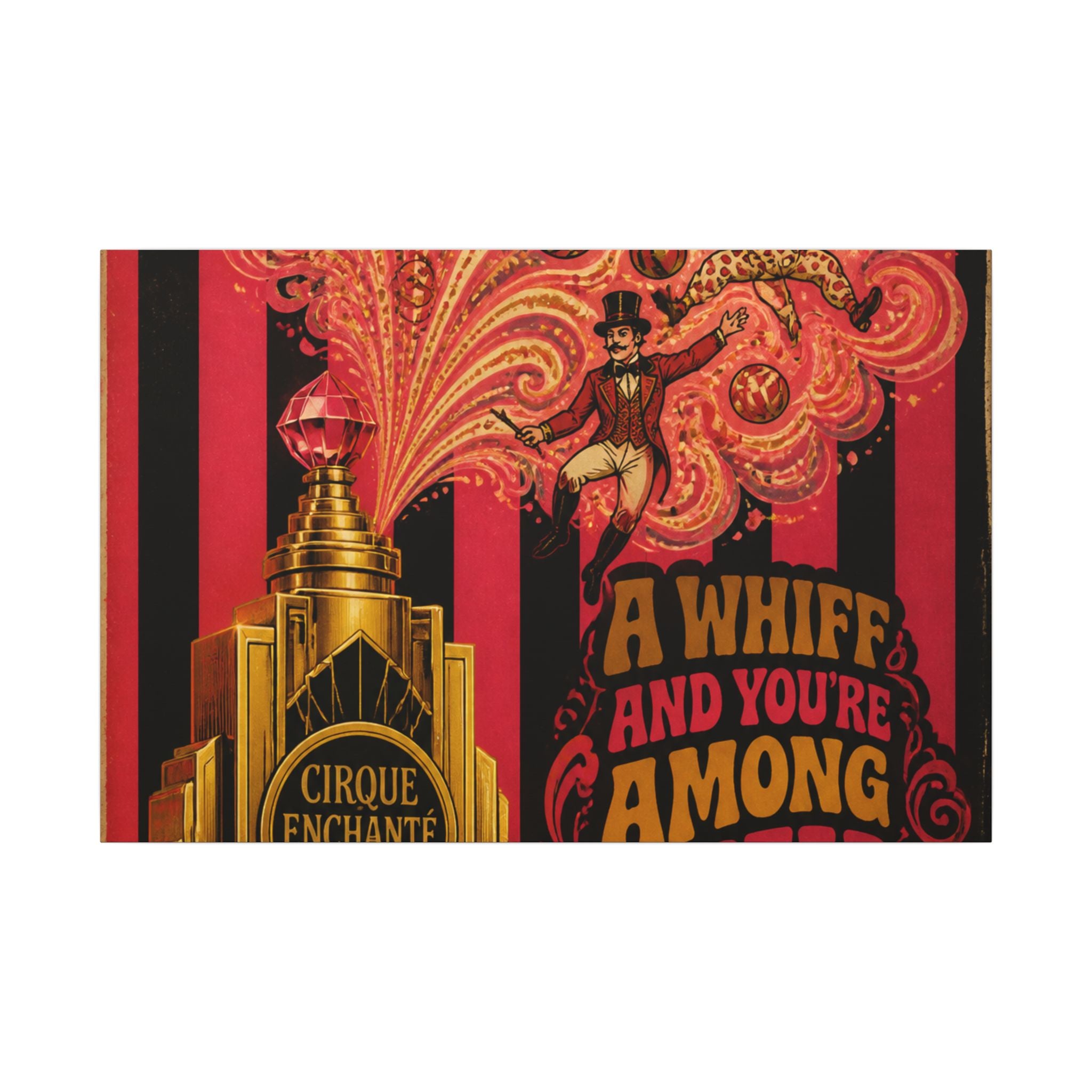Perfume Bottle Fountain Wall Art Canvas 24×36 Psychedelic Dining Room Decor Maximalist Print
