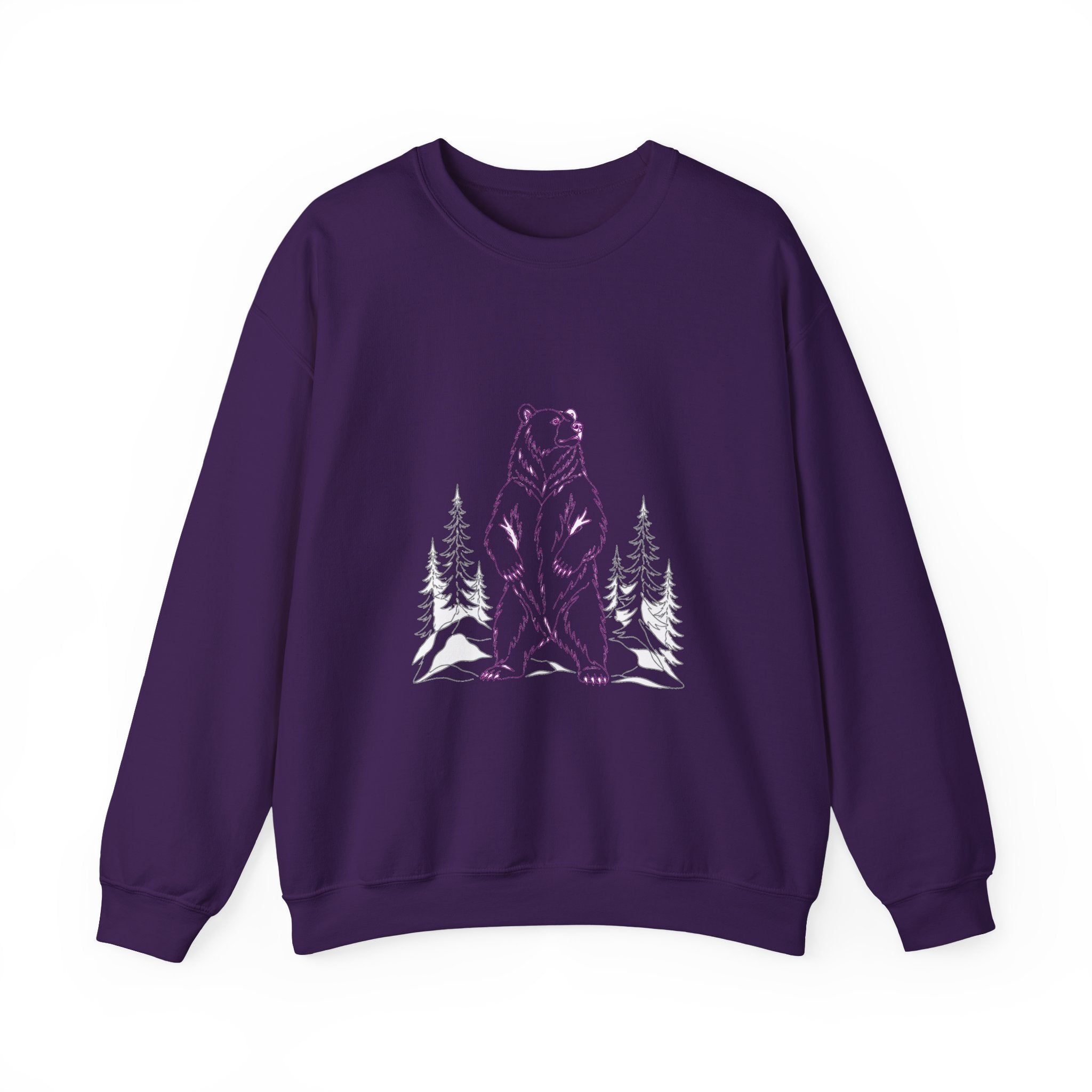 Matching Couple Sweatshirt - Bear & Deer Matching Couple Comfort Colors Crew Minimalist Art His Hers Christmas Gift - Design A