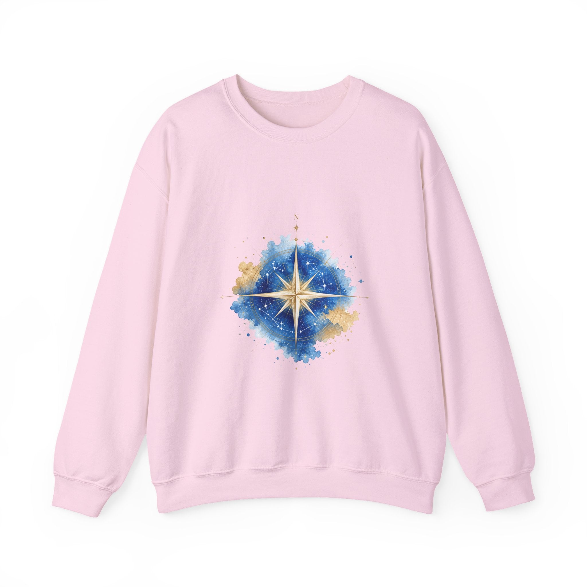 Matching Couple Sweatshirt - Shooting Star & North Star Matching Couple Premium Fleece Sweatshirt Watercolor Art His Hers Birthday Gift - Design B