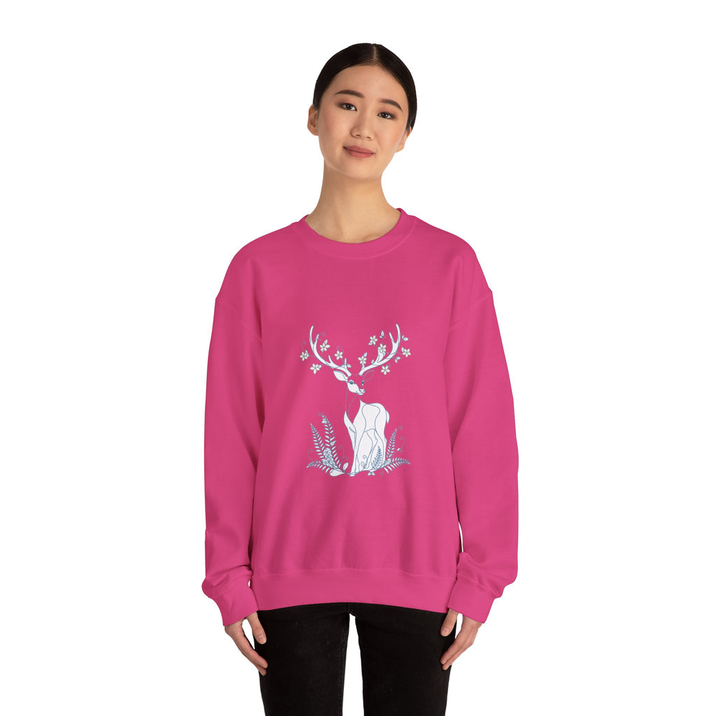 Matching Couple Sweatshirt - Bear & Deer Matching Couple Premium Fleece Sweatshirt Minimalist Art His Hers Christmas Gift - Design B