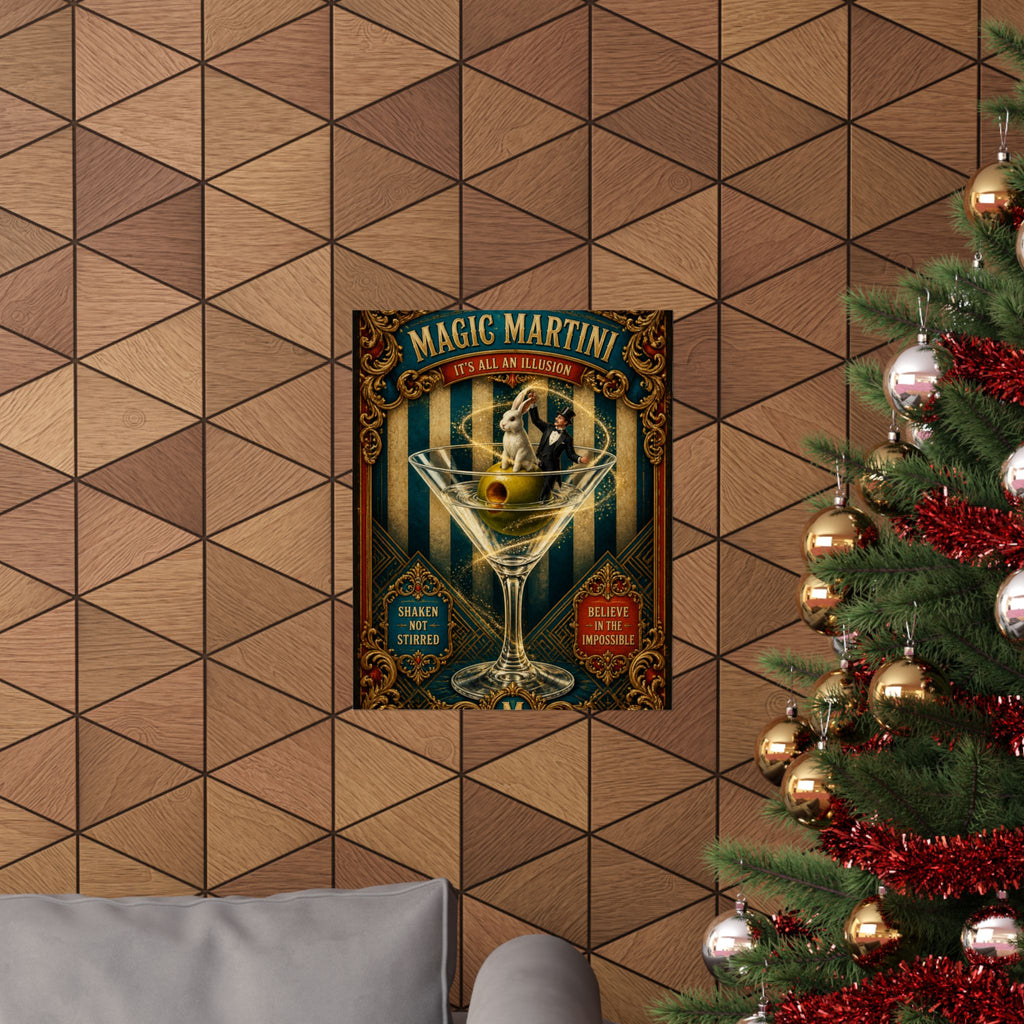 Martini Magician Wall Art Poster 18×24 Baroque Home Office Decor Maximalist Print