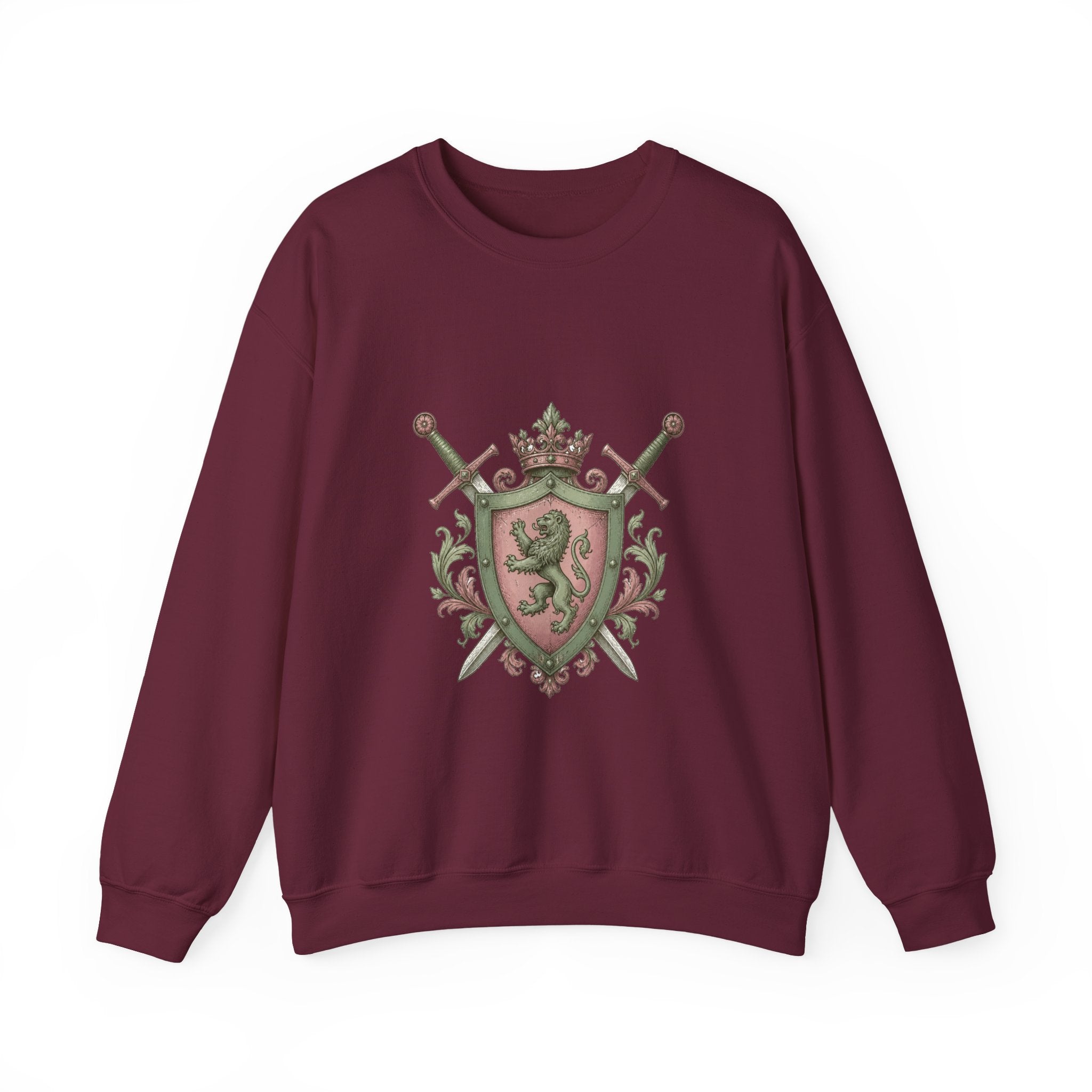 Matching Couple Sweatshirt - Crown & Shield Matching Couple Comfort Colors Crew Vintage Art His Hers Honeymoon Gift - Design B