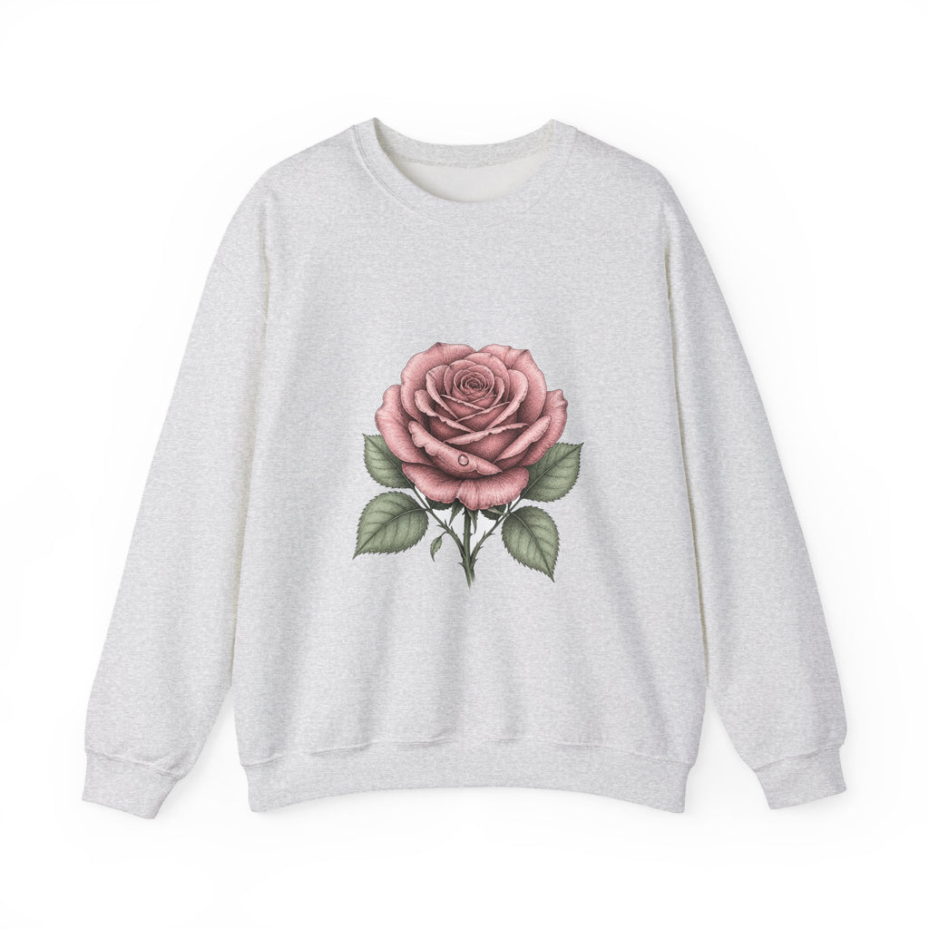 Matching Couple Sweatshirt - Rose & Thorn Matching Couple Comfort Colors Crew Hand-Drawn Art His Hers Anniversary Gift - Design A