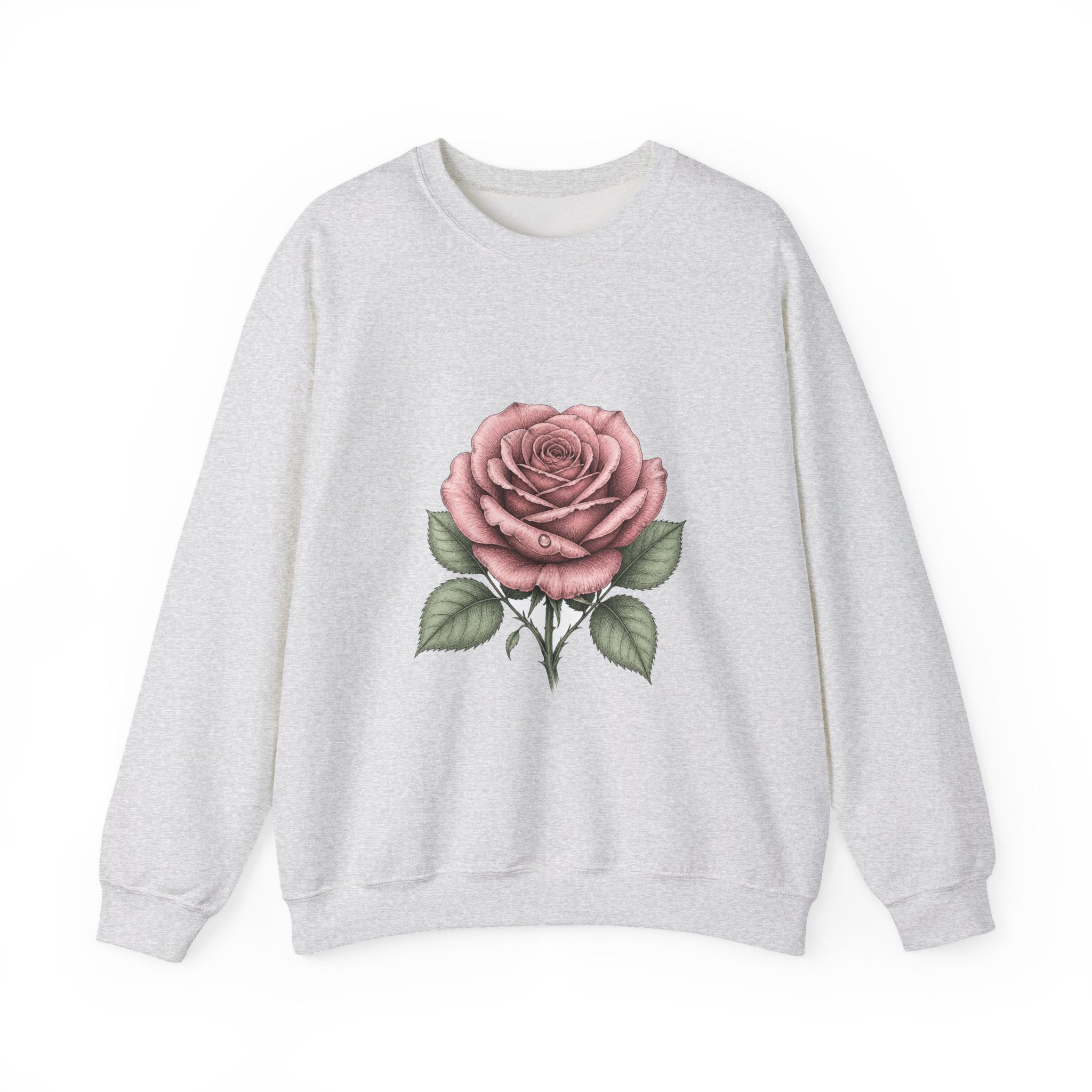 Matching Couple Sweatshirt - Rose & Thorn Matching Couple Comfort Colors Crew Hand-Drawn Art His Hers Anniversary Gift - Design A
