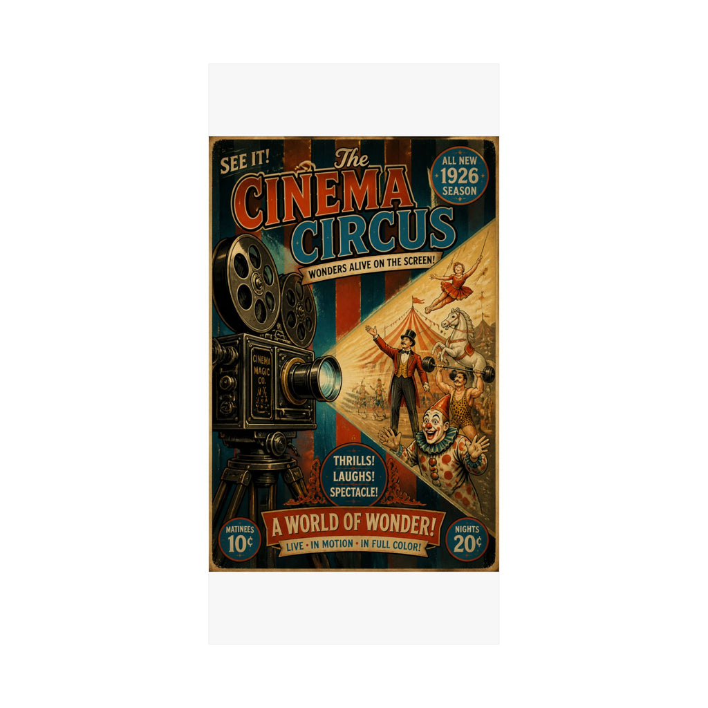 Film Camera Projector Show Wall Art Poster 24×36 Vintage Circus Bedroom Decor Maximalist Print