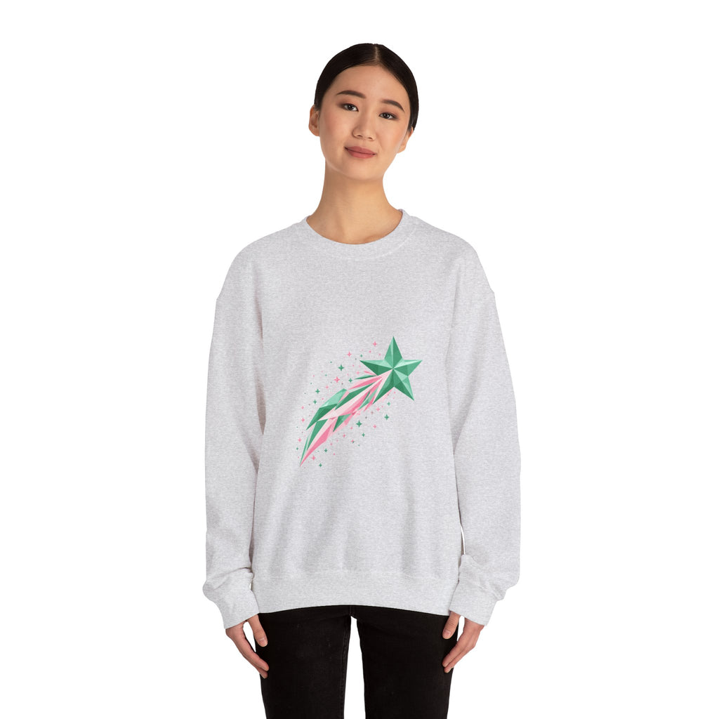 Matching Couple Sweatshirt - Shooting Star & North Star Matching Couple Premium Fleece Sweatshirt Geometric Art His Hers Love Gift - Design A