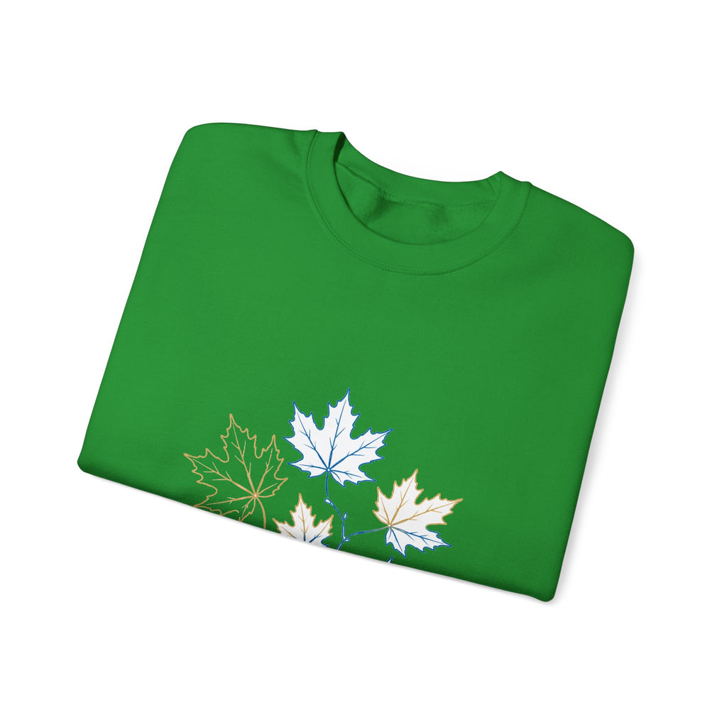 Matching Couple Sweatshirt - Cherry Blossom & Maple Leaf Matching Couple Premium Fleece Sweatshirt Minimalist Art His Hers Christmas Gift - Design B